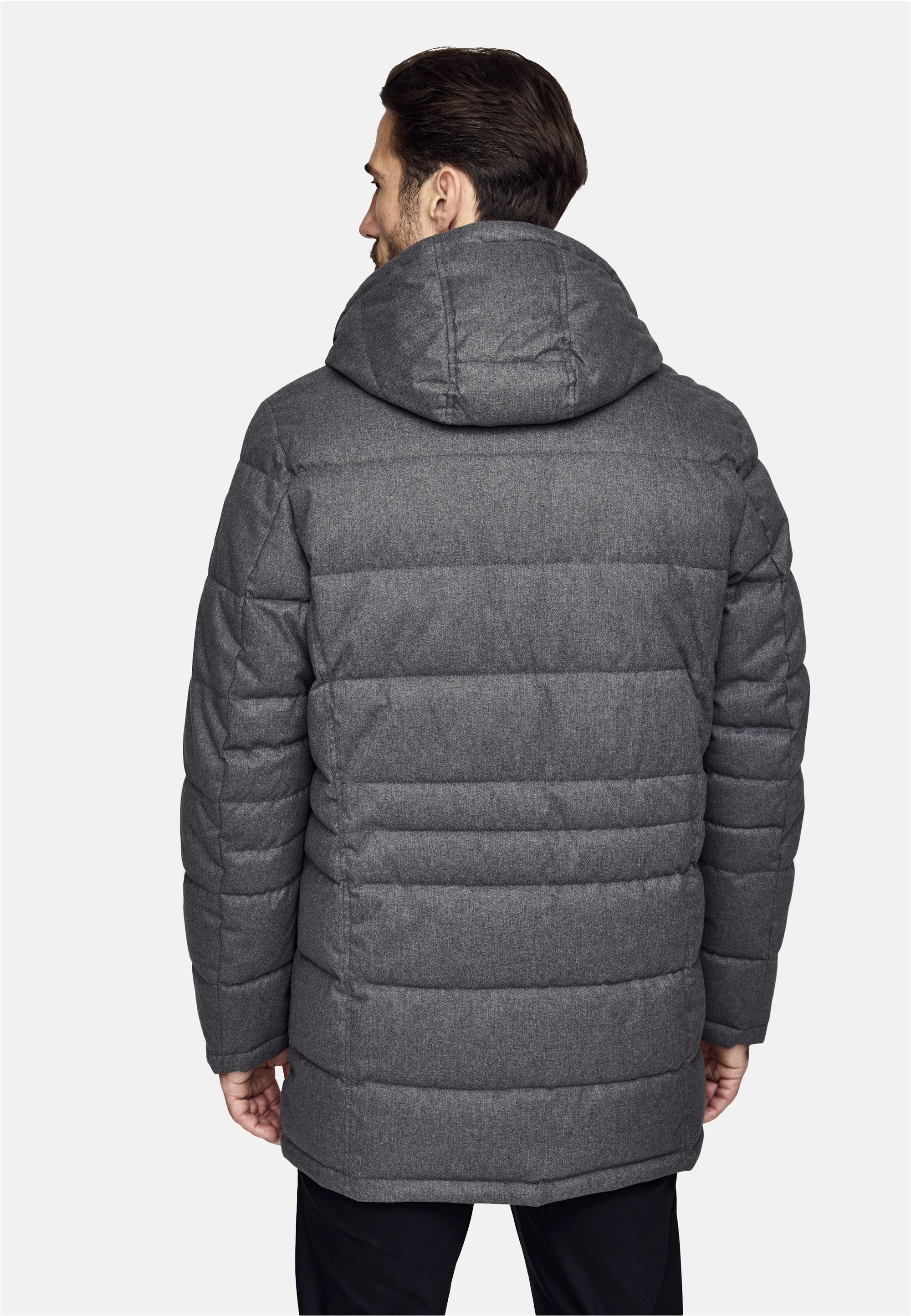 Parka NEW CANADIAN "Weatherproof", Herren, Gr. 50, grau, 100% Polyester, unifarben, lang, ohne Ausschnitt, Jacken Parka, mit Fleece-Einsatz am Innenkragen 3