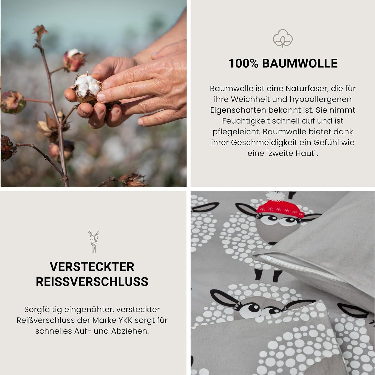 Schiesser Bettwäsche »Sippa aus weicher Baumwolle lädt zum Schäfchenzählen ein« 2 Stk. Made in Green