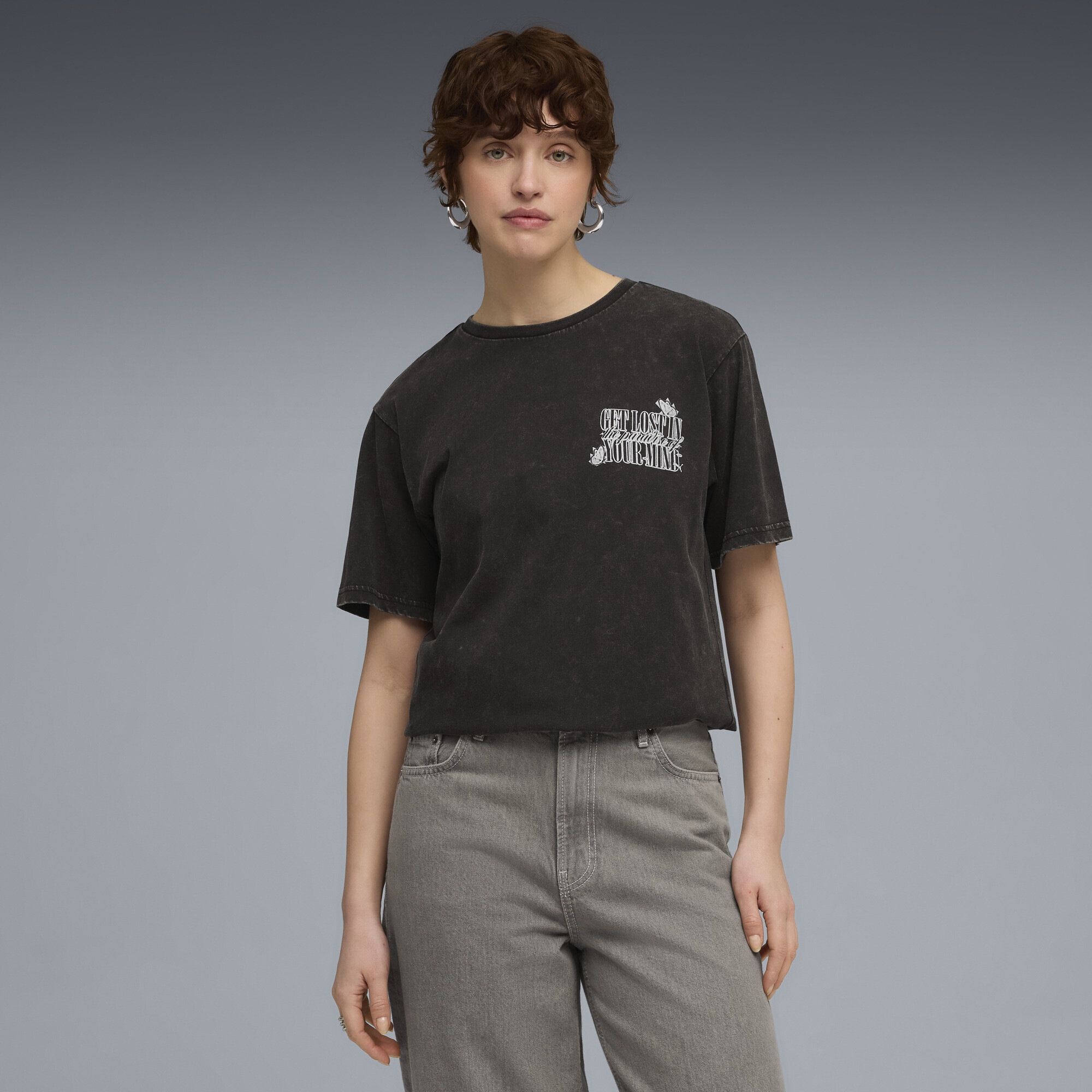 PUMA T-Shirt "Graphic Paradise Mindset Washed Relaxed T-Shirt Damen" günstig online kaufen