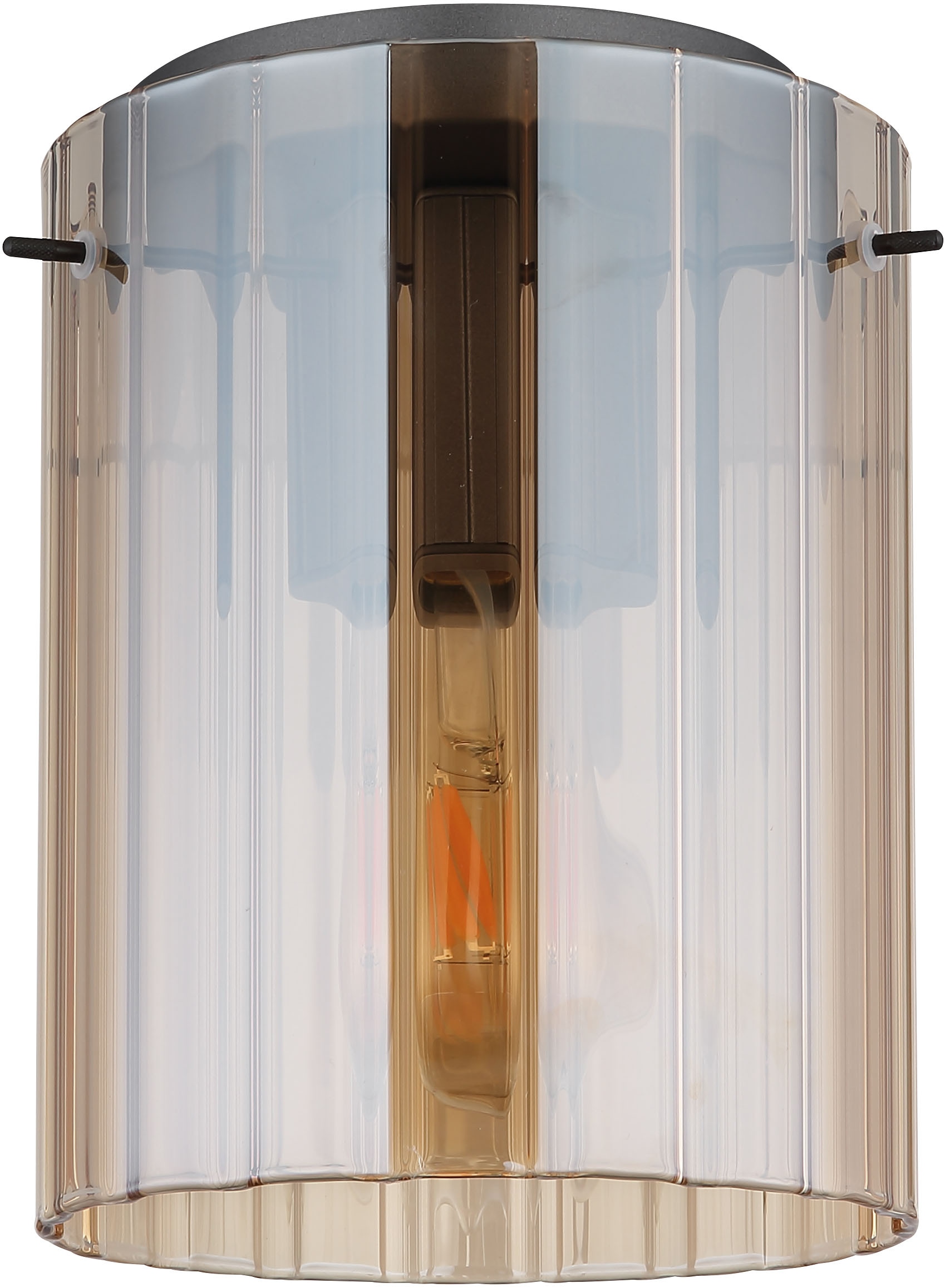 GLOBO LIGHTING Deckenleuchte »TULIVAR«, Leuchtmittel E27 | ohne Leuchtmittel, Deckenlampe/Glas amber/Rillen/Flur/Wohnzimmer