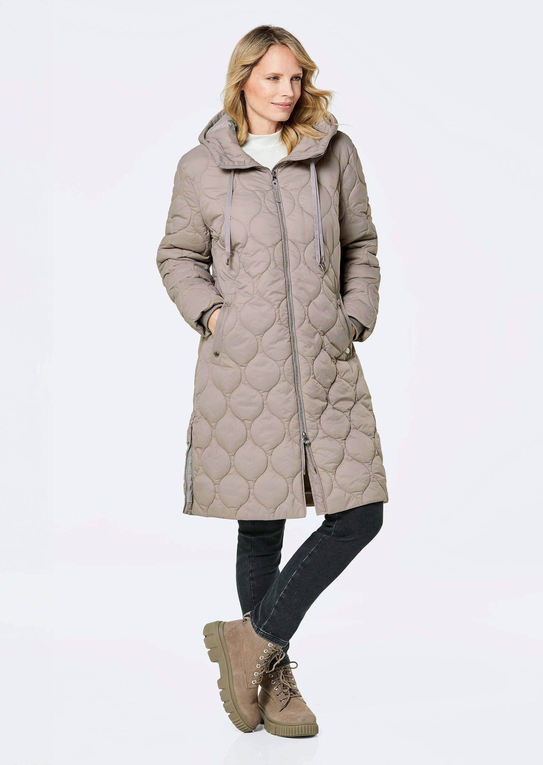 GOLDNER Langmantel "Kurzgröße Wintermantel mit Stehkragen und Kapuze" mit s günstig online kaufen