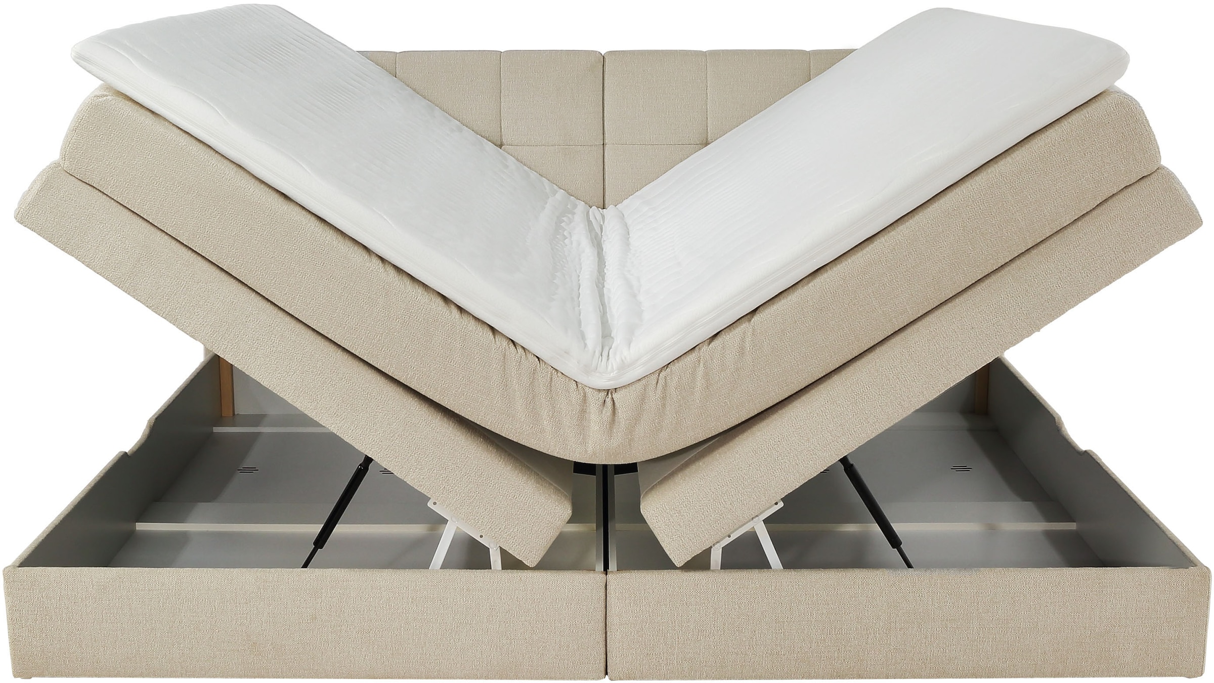 Jockenhöfer Gruppe Boxspringbett »Casa Grande in der Breite 240cm, Familienbett mit riesigem Bettkasten«, 7-Zonen-TTFK-Matratze, KS-Topper, verschiedene Härtegrade wählbar
