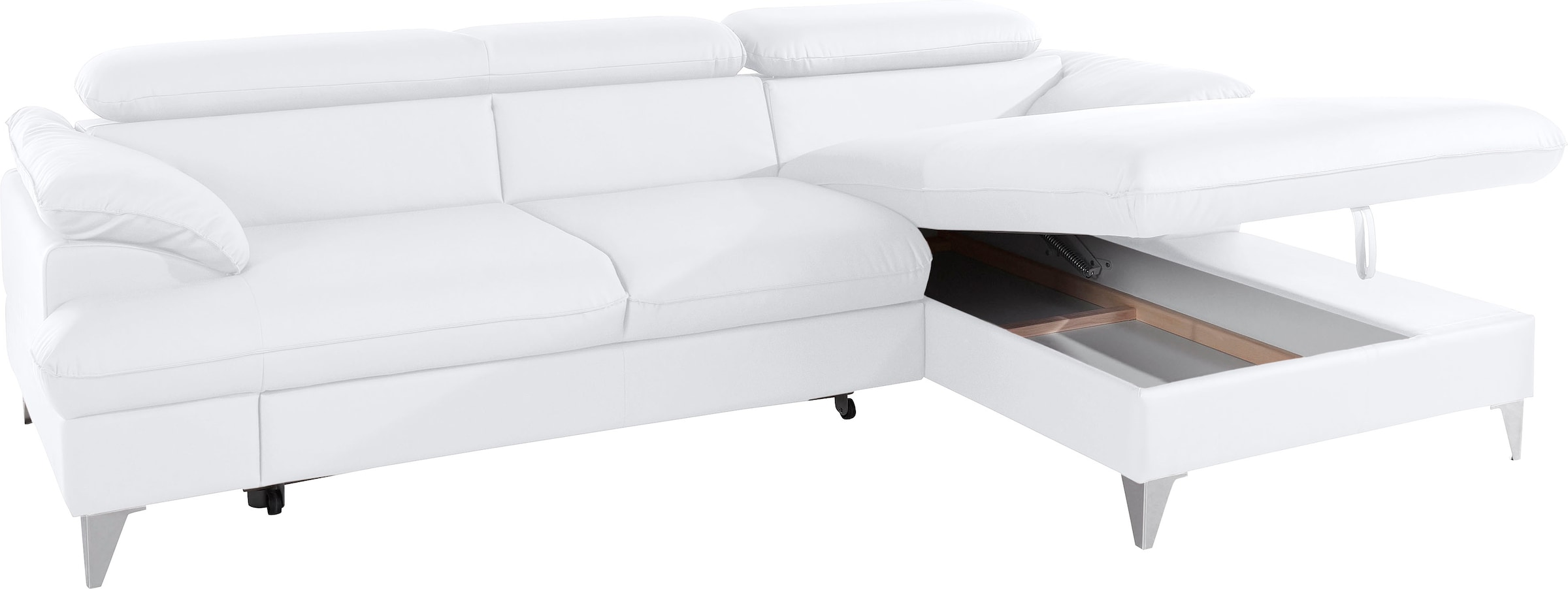 COTTA Polstergarnitur »Caluso L-Form«, (2 tlg.), Set bestehend aus: Ecksofa mit Kopfteilverstellung & Hocker