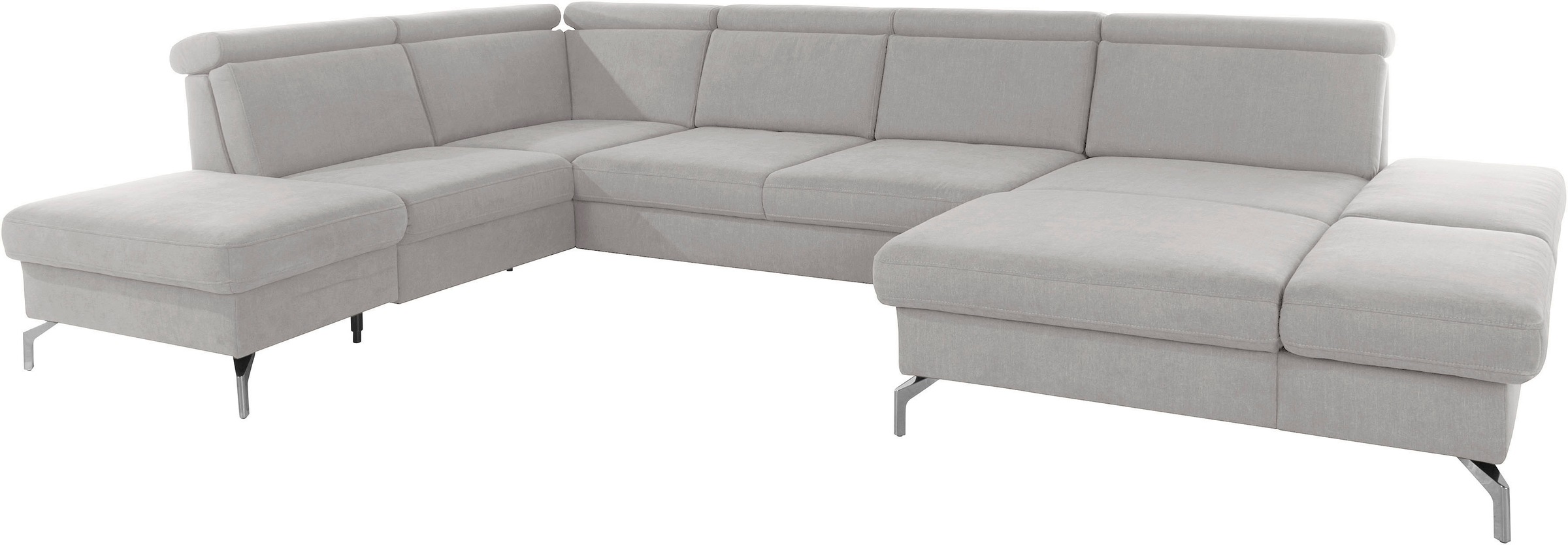 sit&more Wohnlandschaft »Brisbane U-Form«, Fußhöhe 15 cm, inklusive Sitztiefen-, Armteil- und Kopfteilverstellung