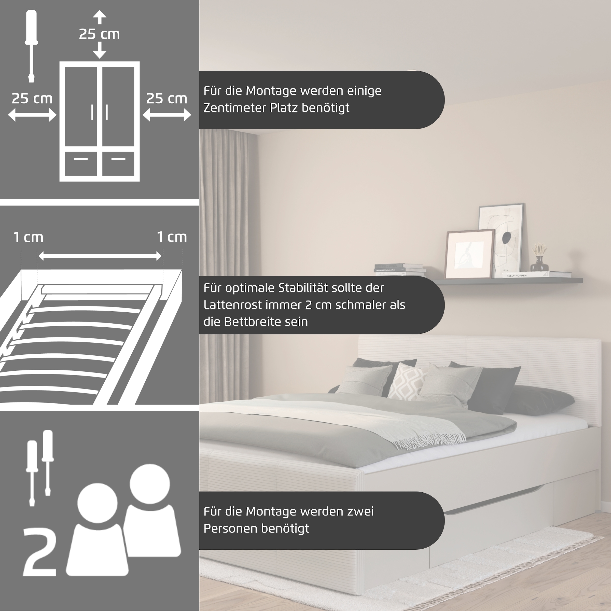 rauch Bett »Doppelbett Polsterbett Stauraumbett AGORDO«, (180x200 cm), praktische Bettschubkästen für zusätzlichen Stauraum MADE IN GERMANY