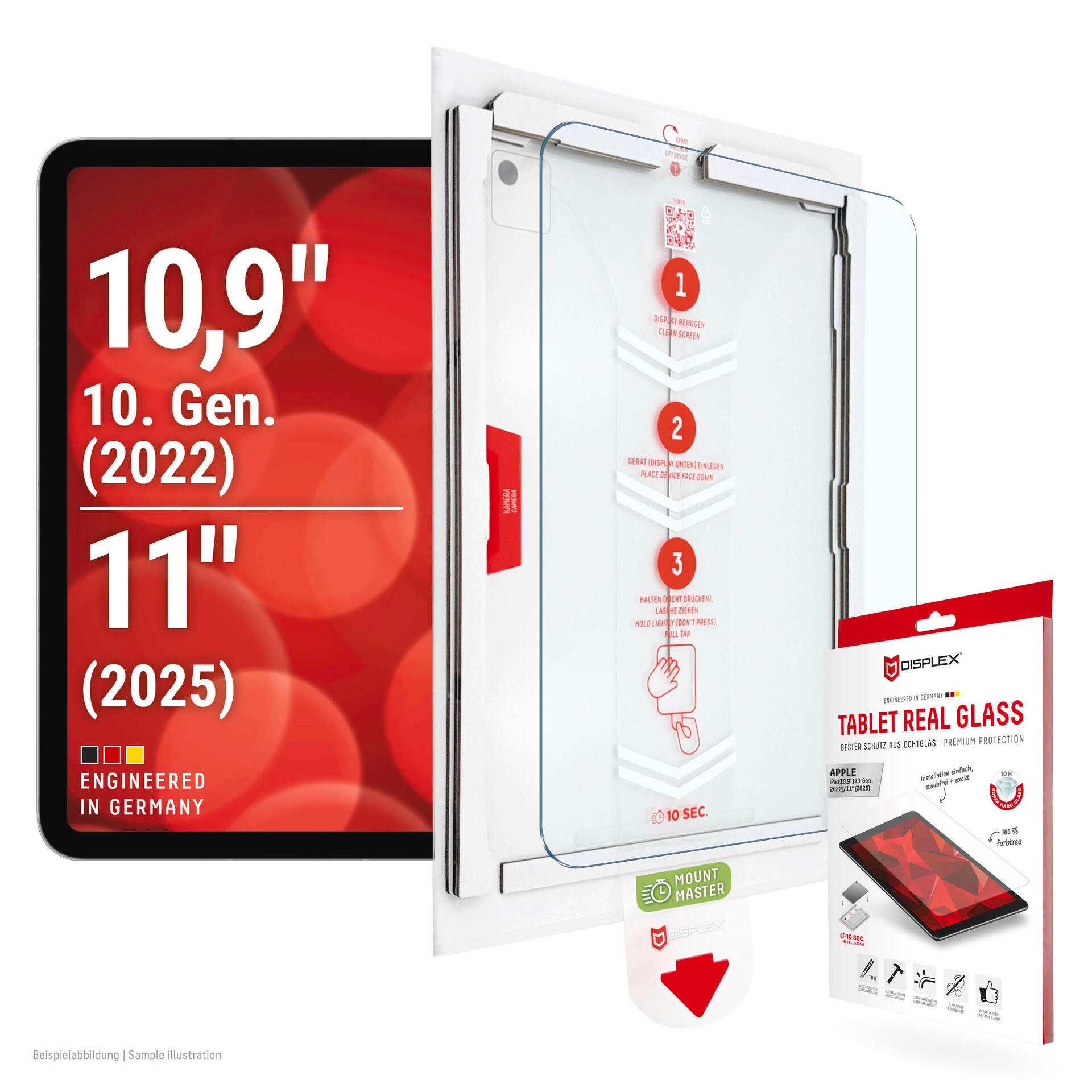 DISPLEX Displayschutzglas "Tablet Real Glass", B:21,3cm H:1,5cm T:32,5mm, transparent, Displayfolien, Displayschutzfolie, Schutzfolie,