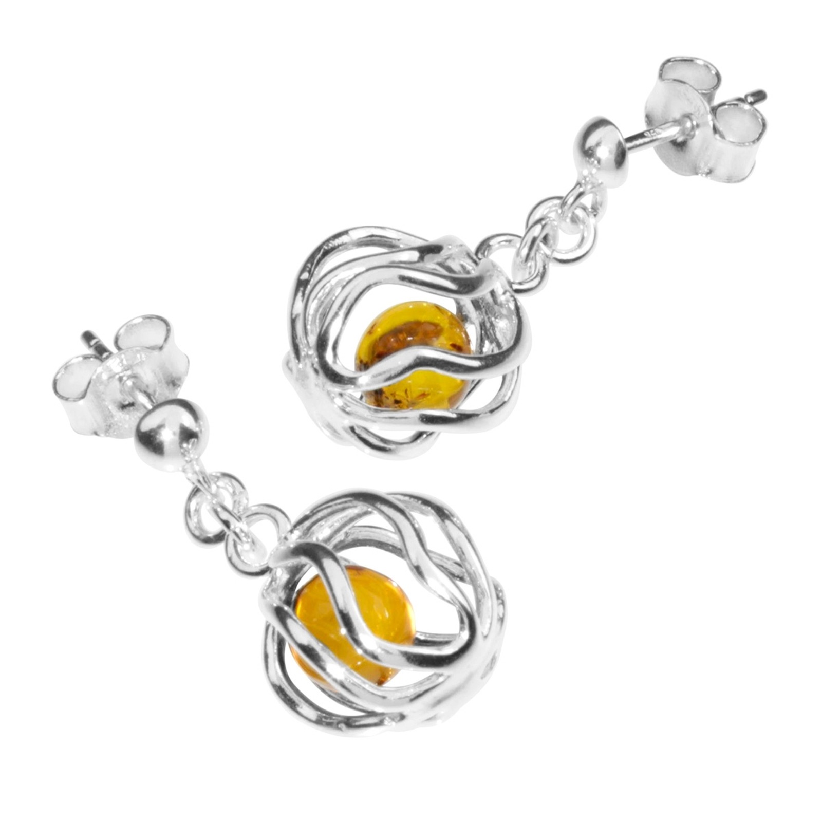 Ostsee-Schmuck Sinja Earrings Silver 925 Amber Size 25 2