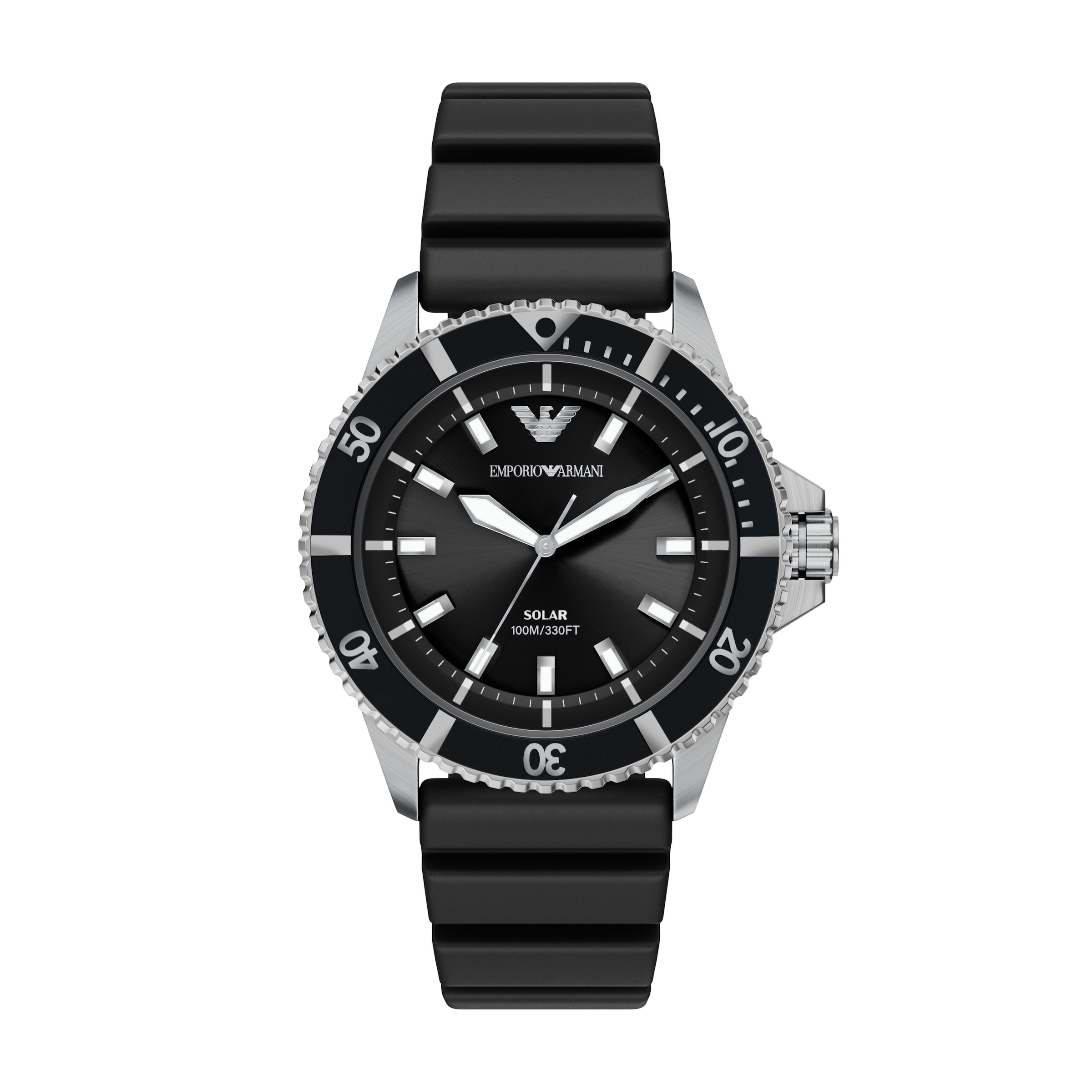 Emporio Armani Solaruhr »WORLD EXPLORER« Armbanduhr, Herrenuhr, Silikonarmband, analog