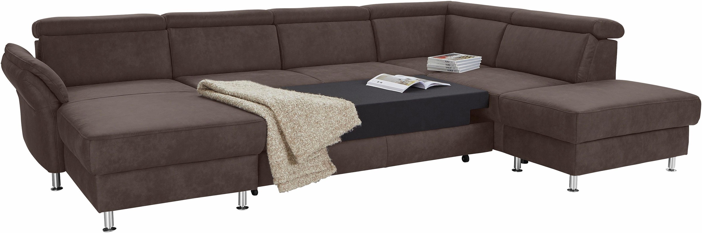 sit&more Wohnlandschaft »Avignon U-Form«, wahlweise mit Bettfunktion und Stauraum, inklusive Kopfteilverstellung