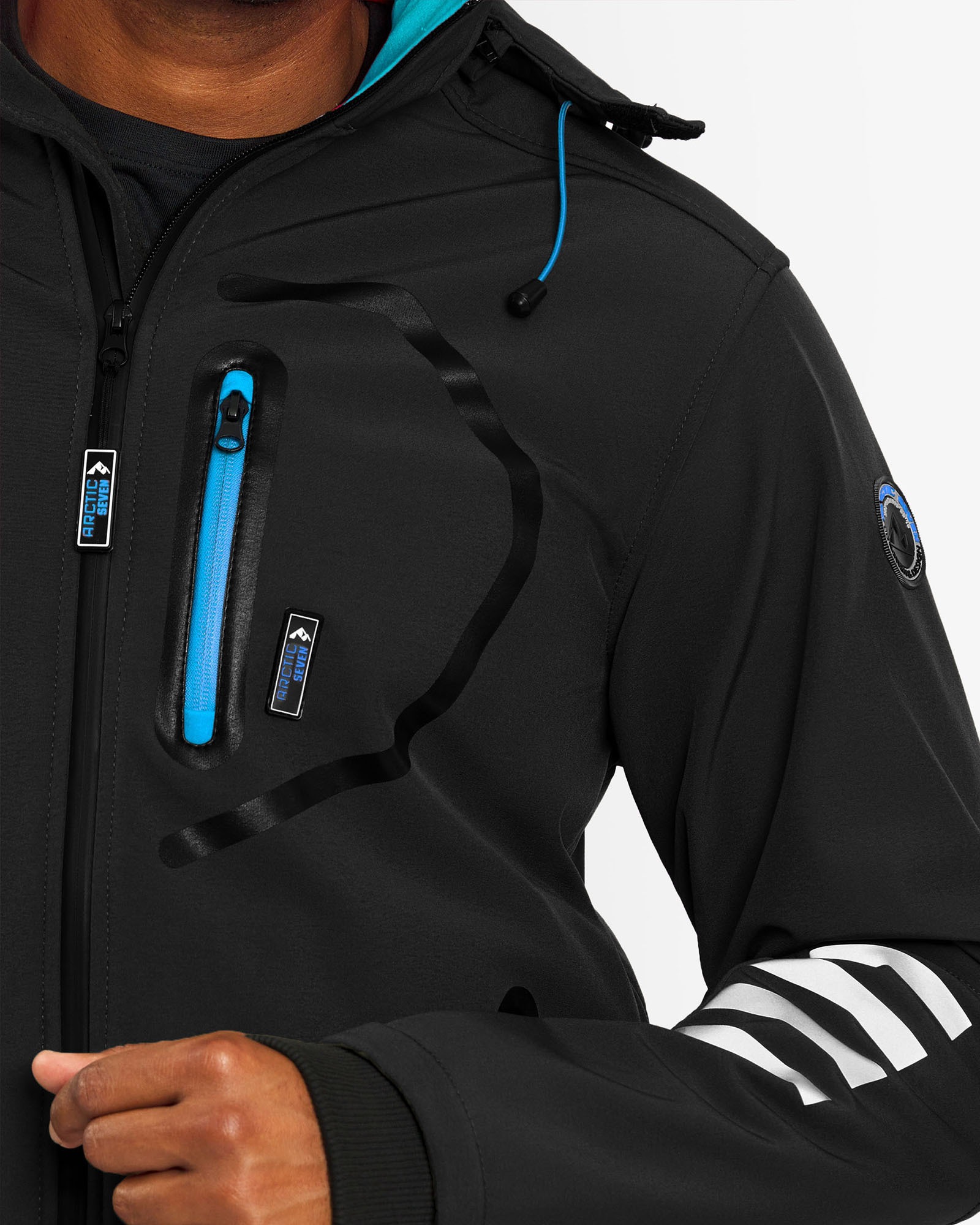 Arctic Seven Softshelljacke »ASColori«, Outdoorjacke mit abnehmbarer Kapuze