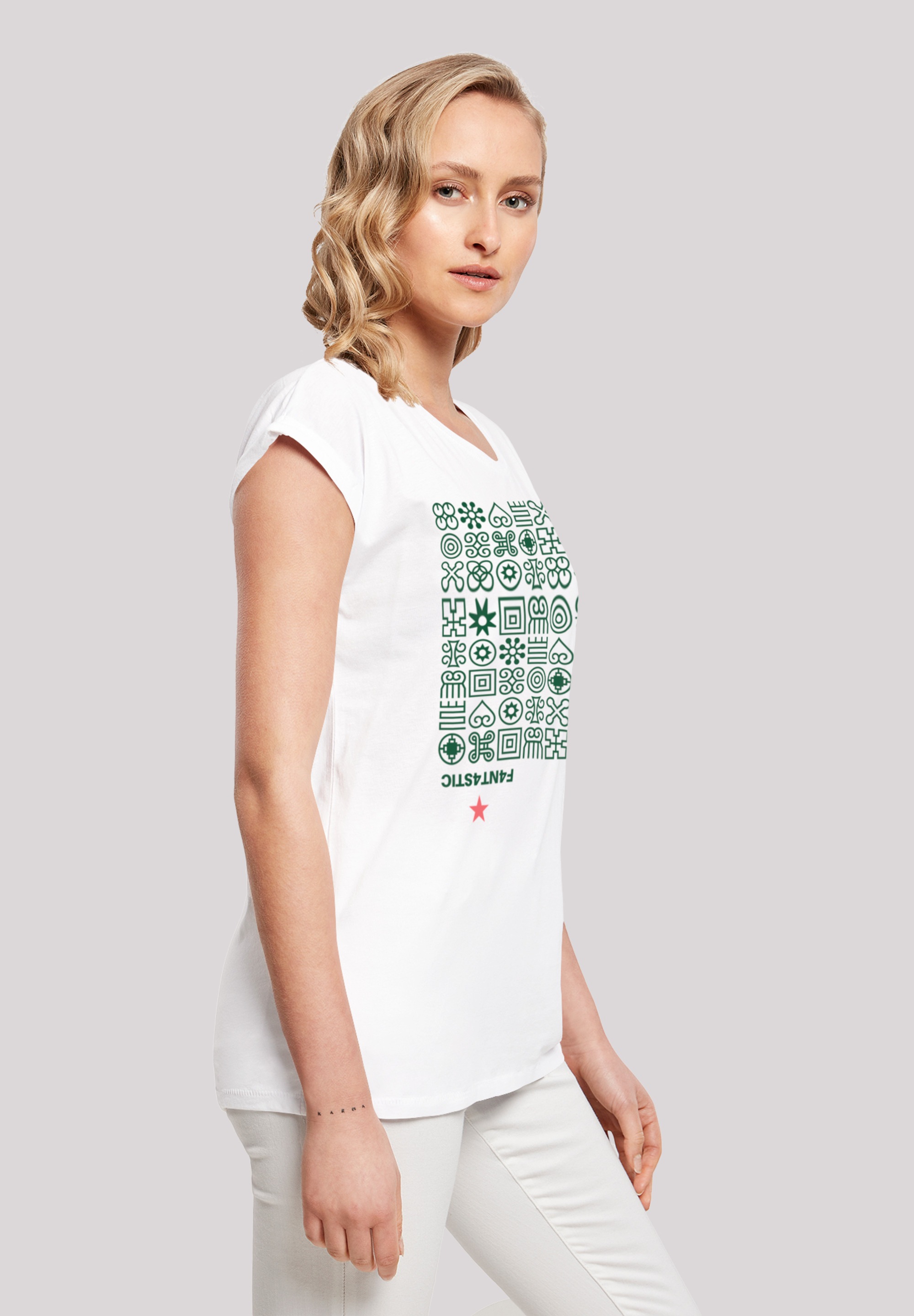 F4NT4STIC T-Shirt »Muster Grün Symbole«, Print