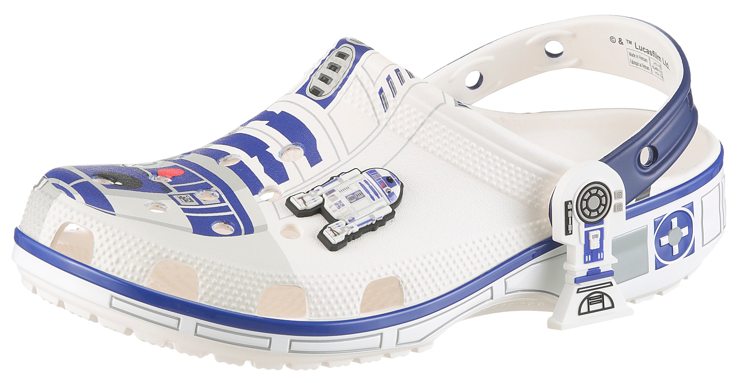 CROCS Kinder Clog "STAR WARS R2-D2 Kids Classic Clog", Gr. 33multifarben, Croslite , Schuhe, Fan Geschenk, Hausschuh mit 2 exklusiven