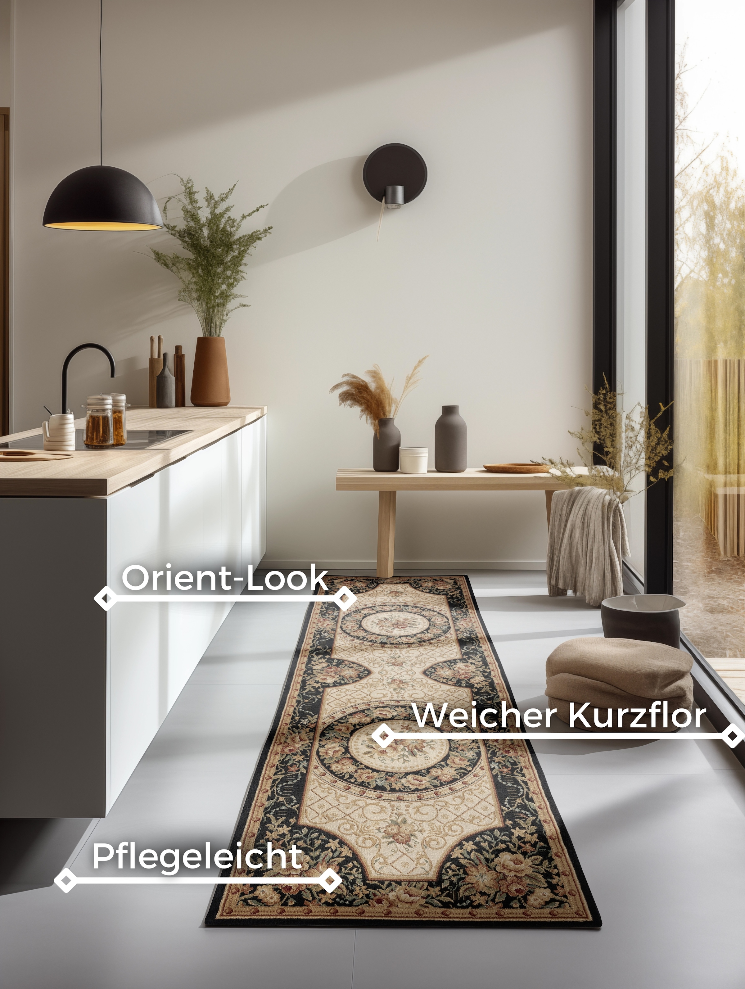 NORTHRUGS Teppich »Adraskan«, rechteckig, 8 mm Höhe, Orient Optik, Läufer, strapazierfähig, pflegeleicht, robust