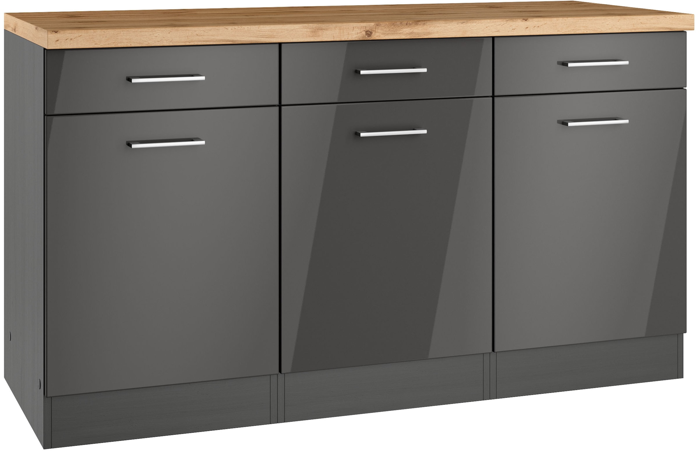 KOCHSTATION "KS-Milan" Unterschrank 150 cm, matte oder hochglänzende Fronten