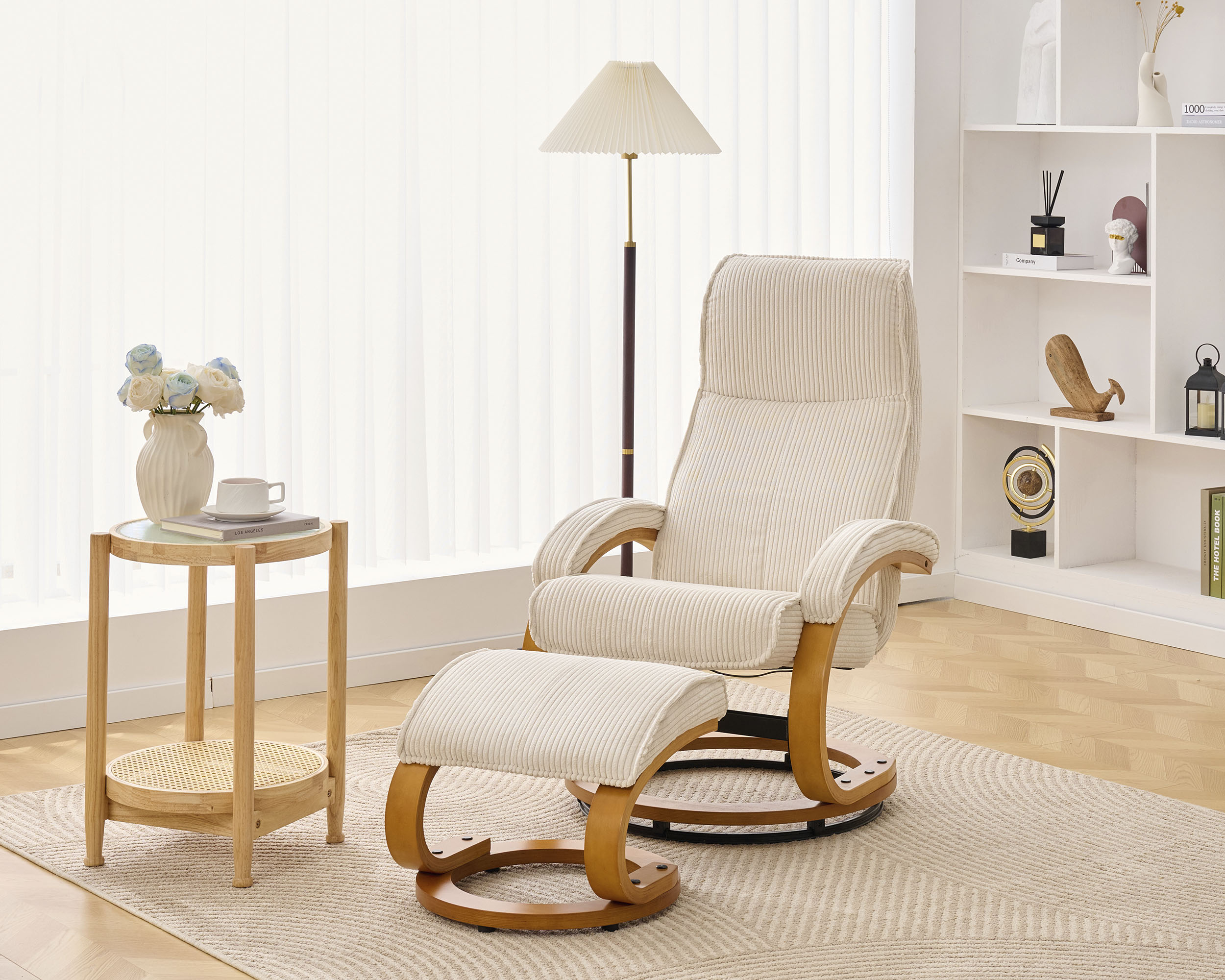 OTTO home Relaxsessel "mit Hocker PARIS neu: Cord - OTTO. Verlässliche Qualität." Set, bestehend aus Sessel und Hocker, 2 Stk. tlg. manuelle Relaxfunktion mit Drehfunktion, neu: Cord-Bezug
