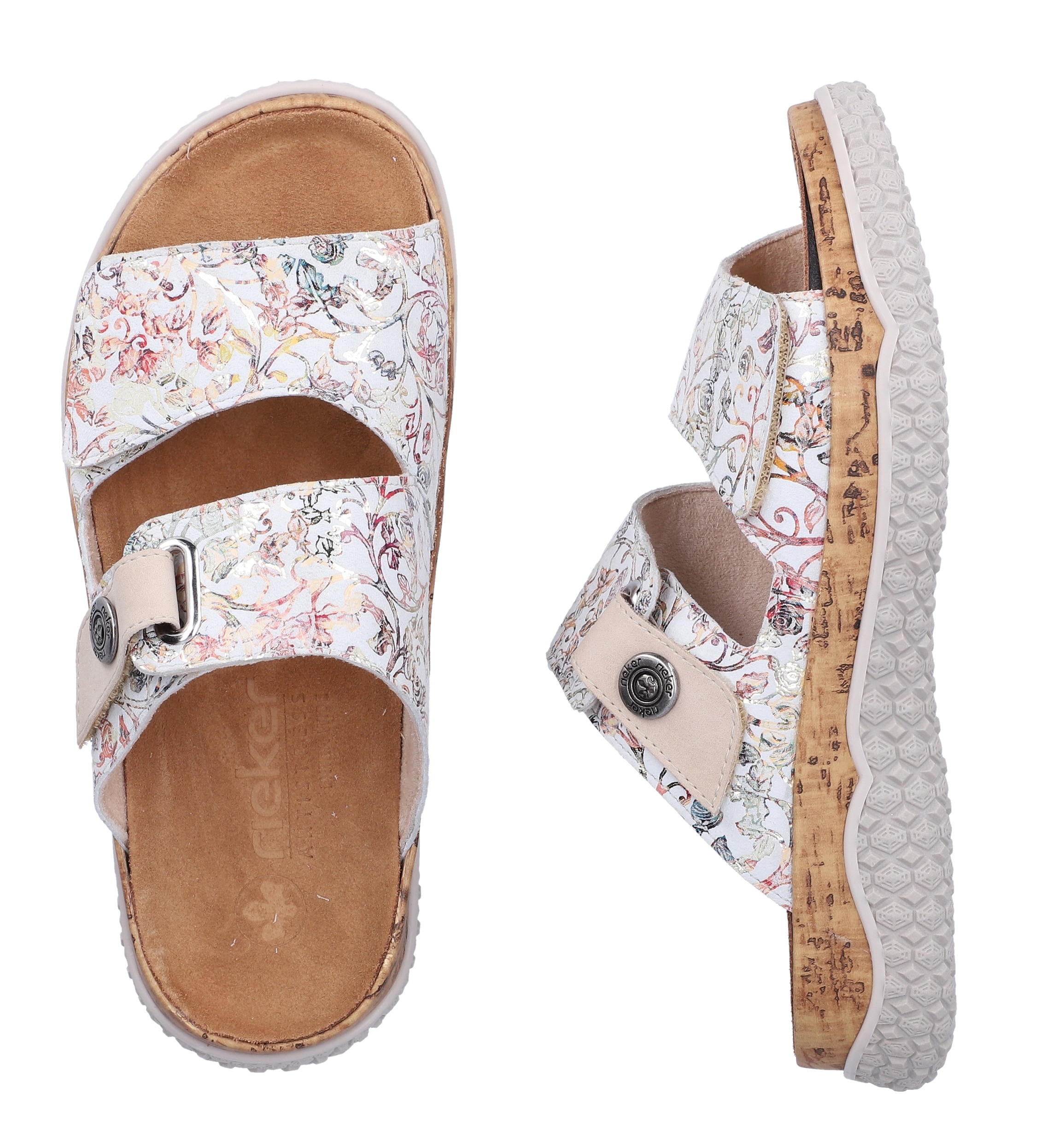 Thumbnail - Rieker Pantolette Sommerschuh, Schlupfschuh, Hausschuh mit Klettriemchen