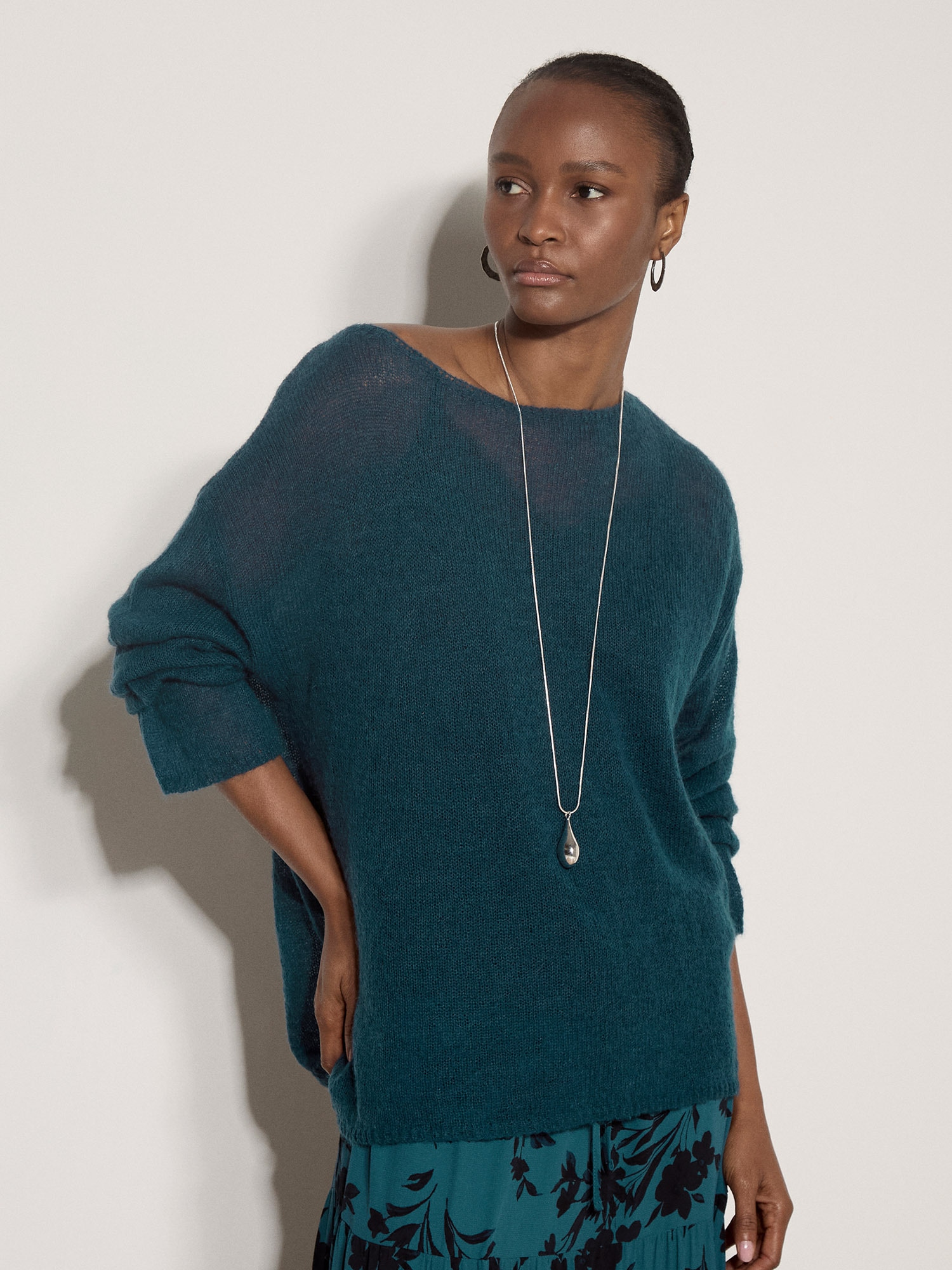 Apricot Strickpullover »Leichter, gebürsteter Oversize-Pullover« mit U-Boot-Ausschnitt
