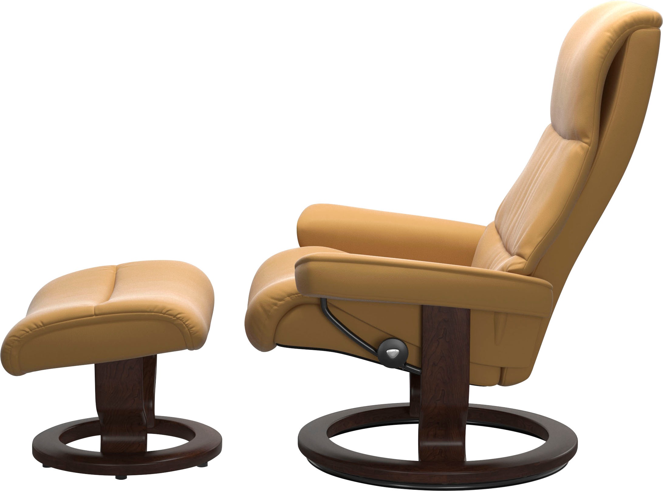 Fußhocker STRESSLESS "View", gelb (honey paloma), B:57cm H:40cm T:47cm, Hocker, Fußhocker, mit Classic Base,Gestell Braun 3