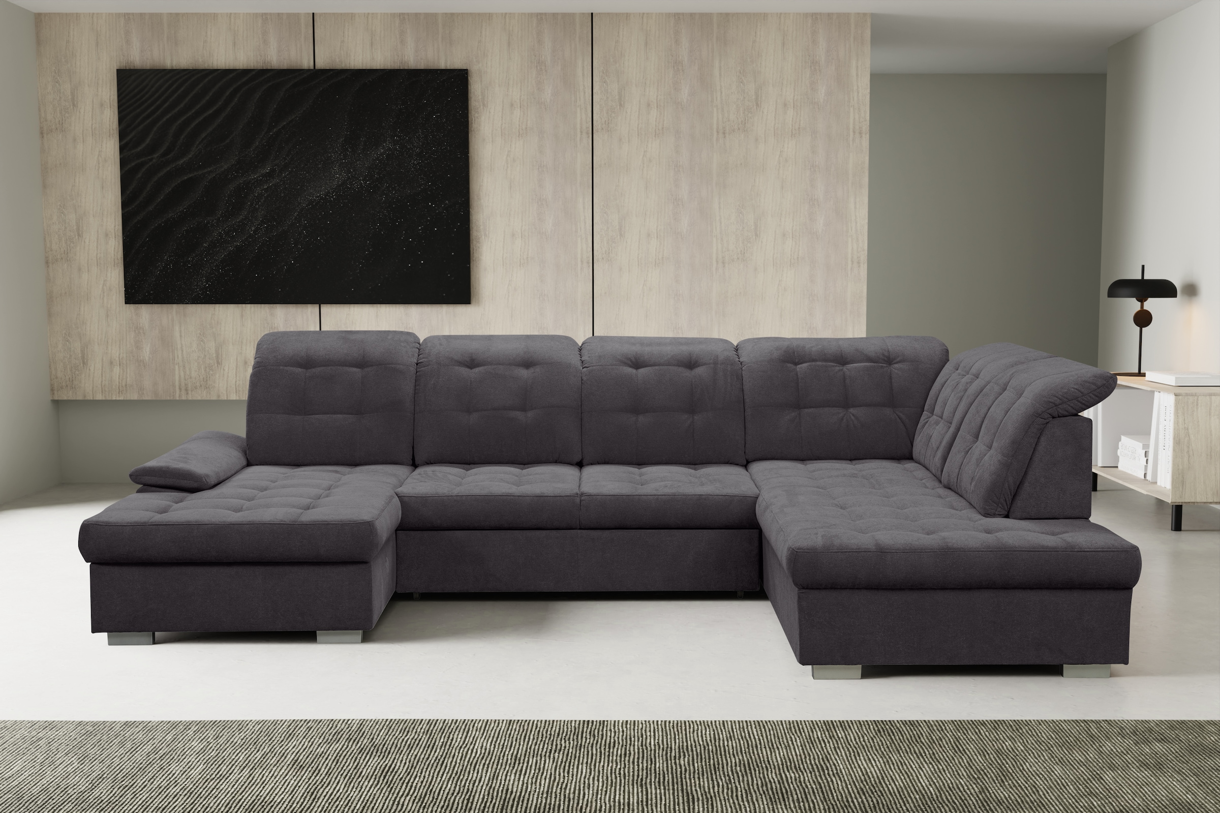 WERK2 Wohnlandschaft "Kordula-New Multifunktion Couch, Breite 332cm, U-Form günstig online kaufen
