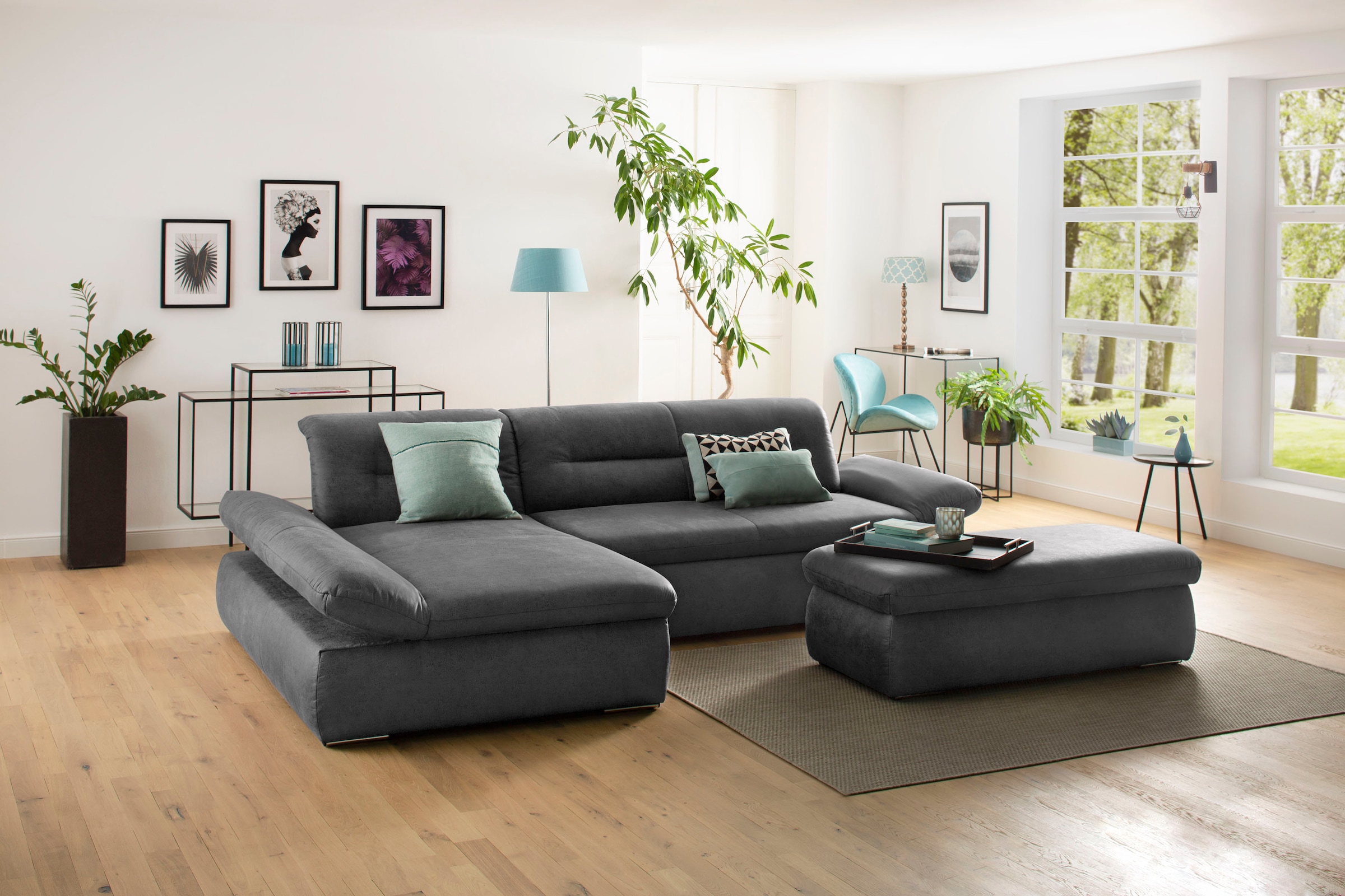 Home affaire Ecksofa "Avesa L-Form" Wahlweise mit Armteilvertsellung und Be günstig online kaufen