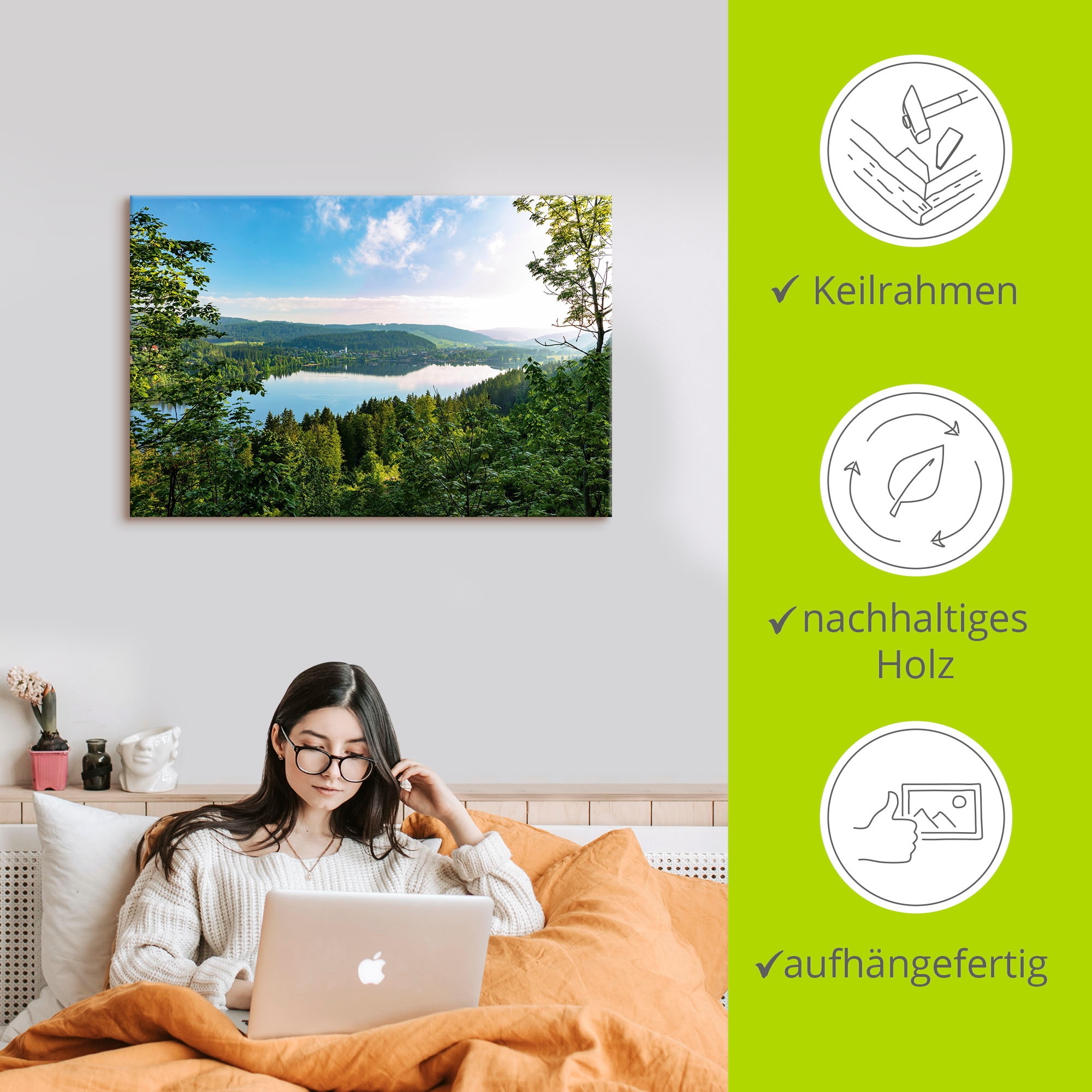 Artland Wandbild »Blick auf den Titisee im Schwarzwald«, Seebilder, (1 St.), als Leinwandbild, Poster in verschied. Größen
