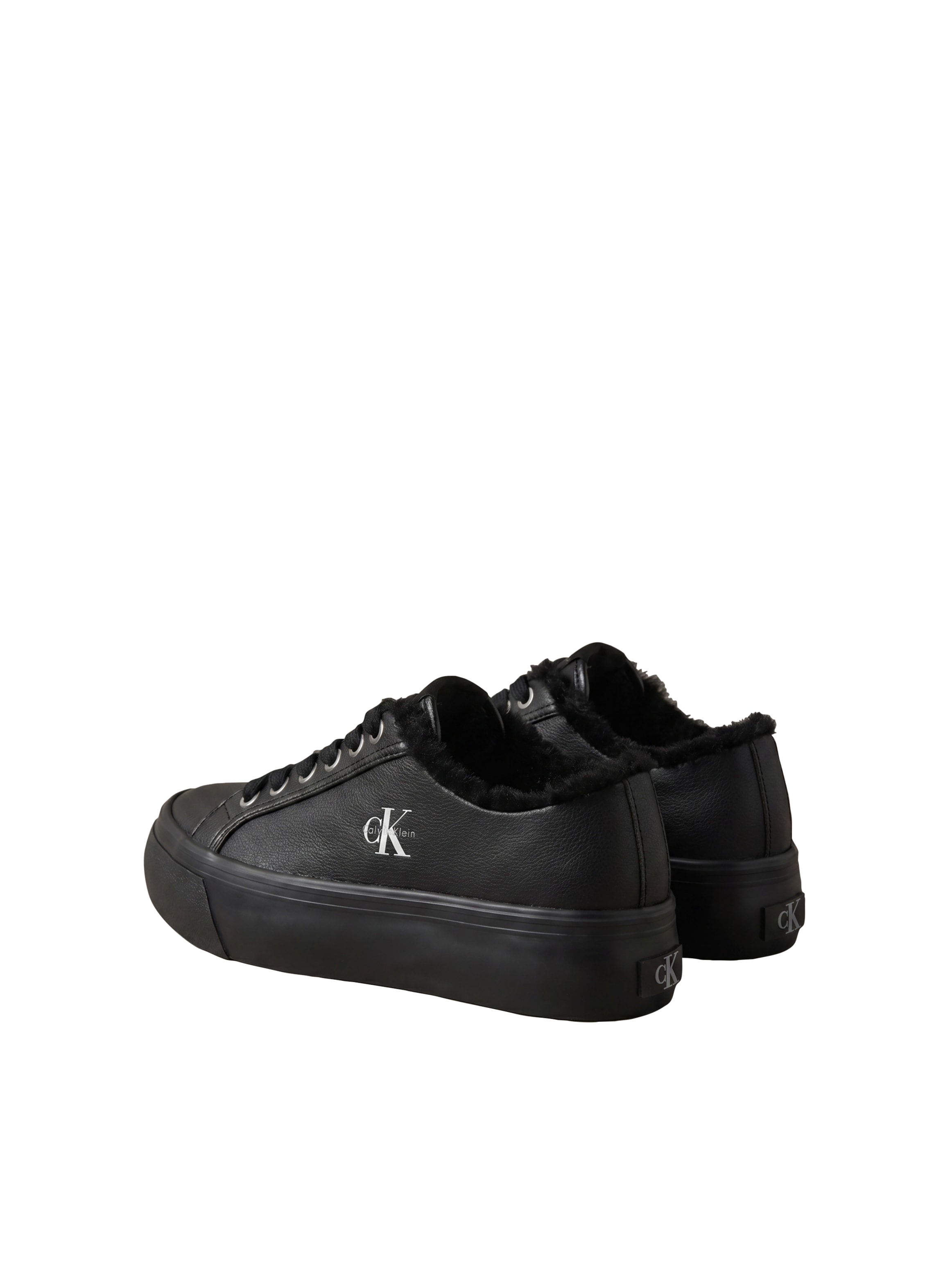 Calvin Klein Plateausneaker »VULC FLATF LACEUP LTH FUR«  Halbschuh, Schnürschuh, Casual-Sneaker mit seitlichem CK-Logo