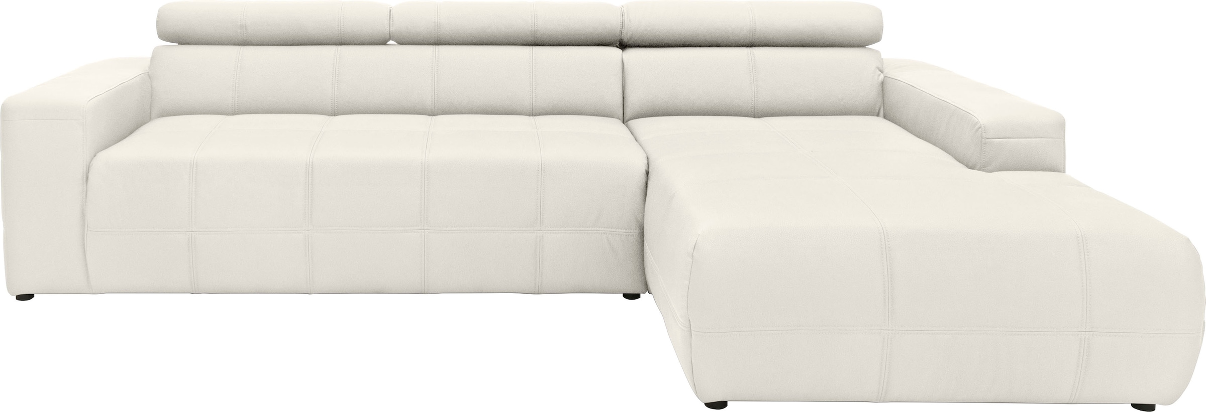 DOMO collection Ecksofa "BRANDON 289x177x80 cm, whlw. mit Sitztiefenverstellung, L-Form" mit Kopfteilverstellung, wahlweise Sitztiefenverstellung, L-Form