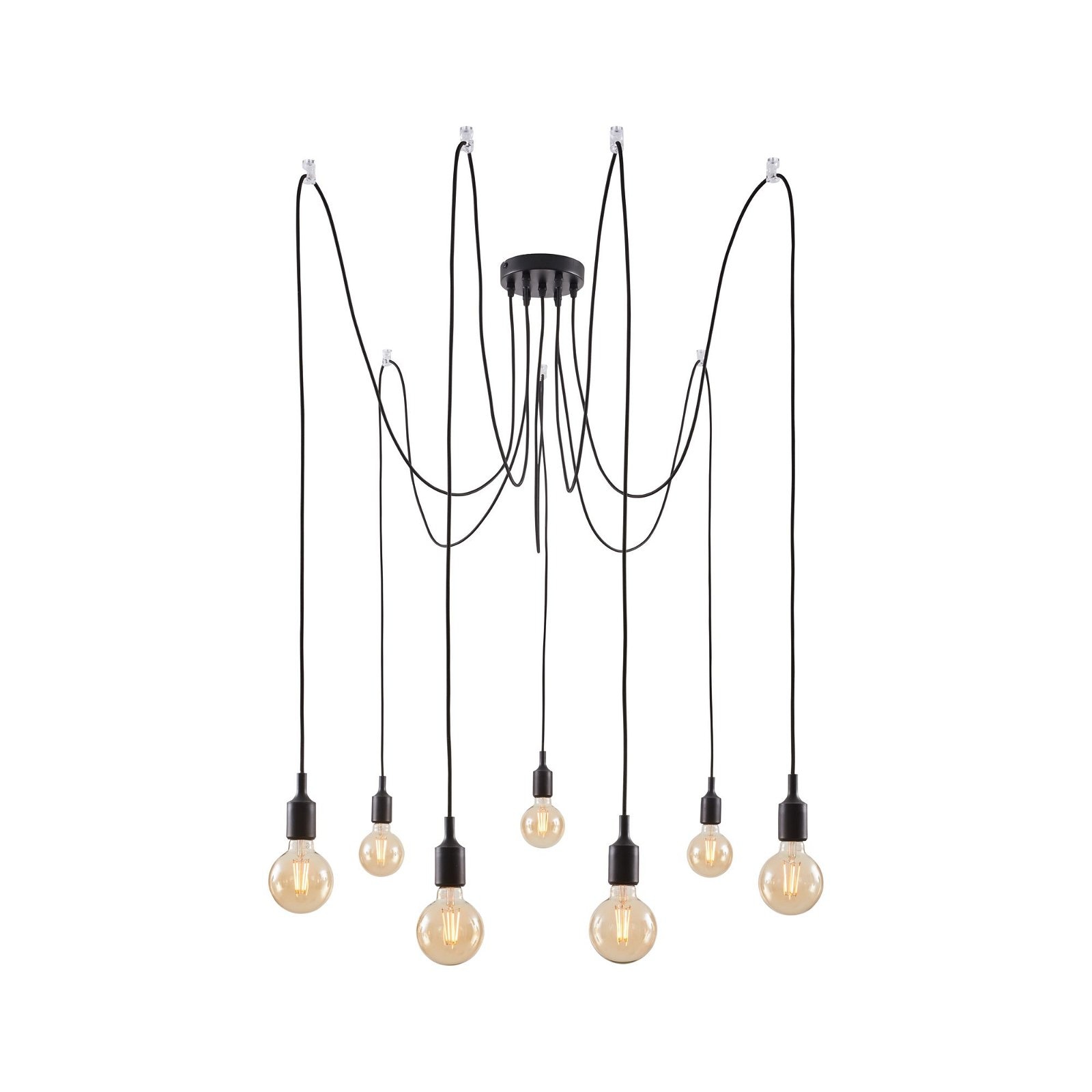 Paulmann Pendelleuchte »Neordic Ketil max.7x60W Schwarz 230V Silikon/Metall«, 7 flammig, Leuchtmittel E27 | ohne Leuchtmittel, E27