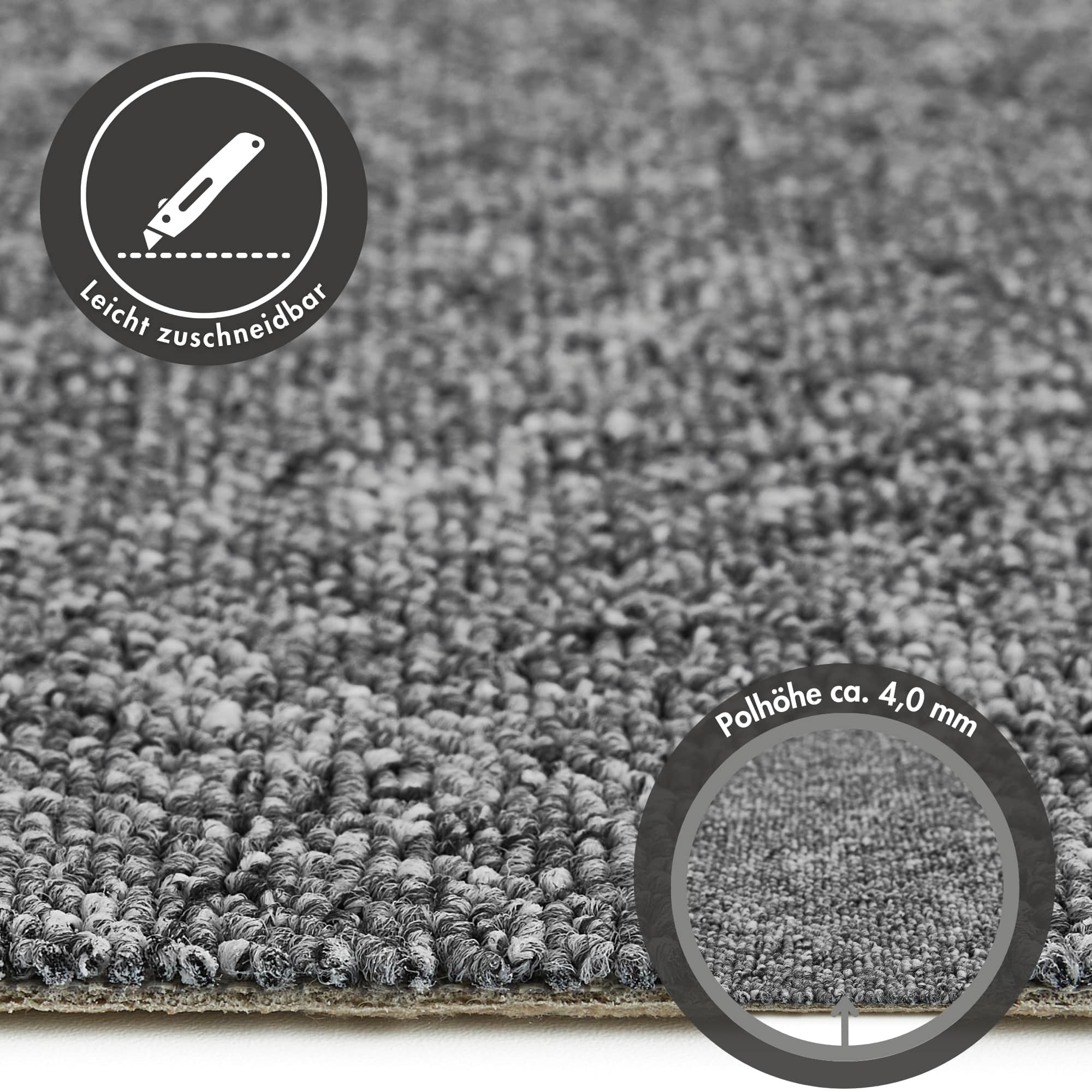 Andiamo Teppichboden »Carlos, Feinschlinge, Made in Netherlands«, rechteckig, 6,5 mm Höhe, melierte Optik, Breite 400 cm oder 500 cm, strapazierfähig