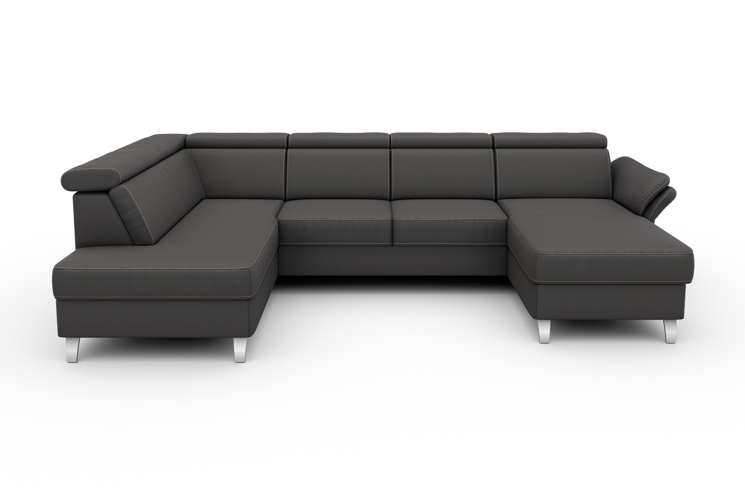 sit&more Wohnlandschaft "Vincenzo U-Form" inklusive Kopfteilverstellung, optional Schlaffunktion & Bettkasten