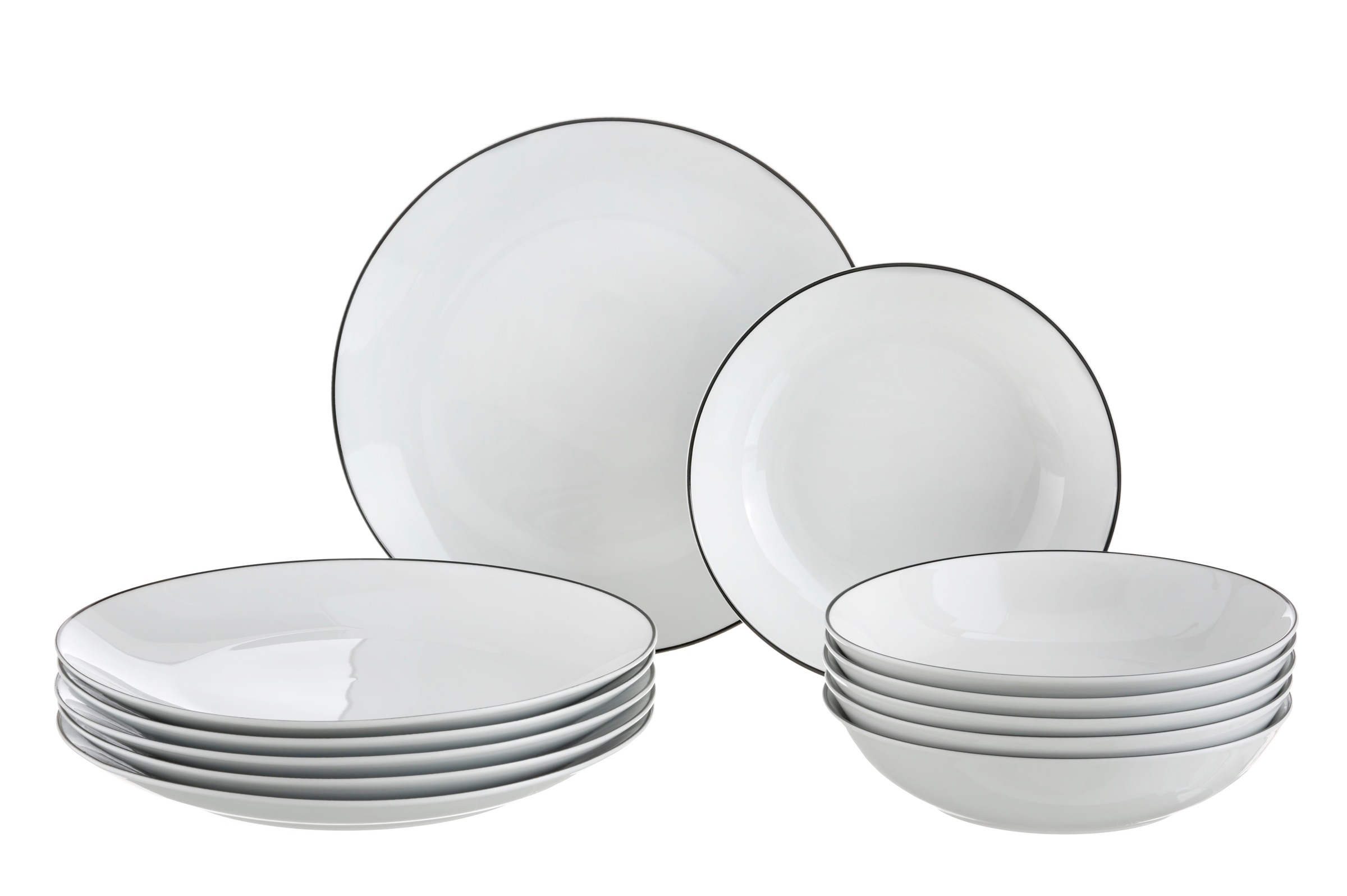 my home Tafelservice "Madeline" Geschirr, trendige Coupeform, handgemalte, günstig online kaufen