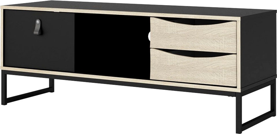 Home affaire TV-Board »Stubbe«, 3 Schubladen, Ledergriffe für die größte  Schublade, Breite 117,2 cm | BAUR