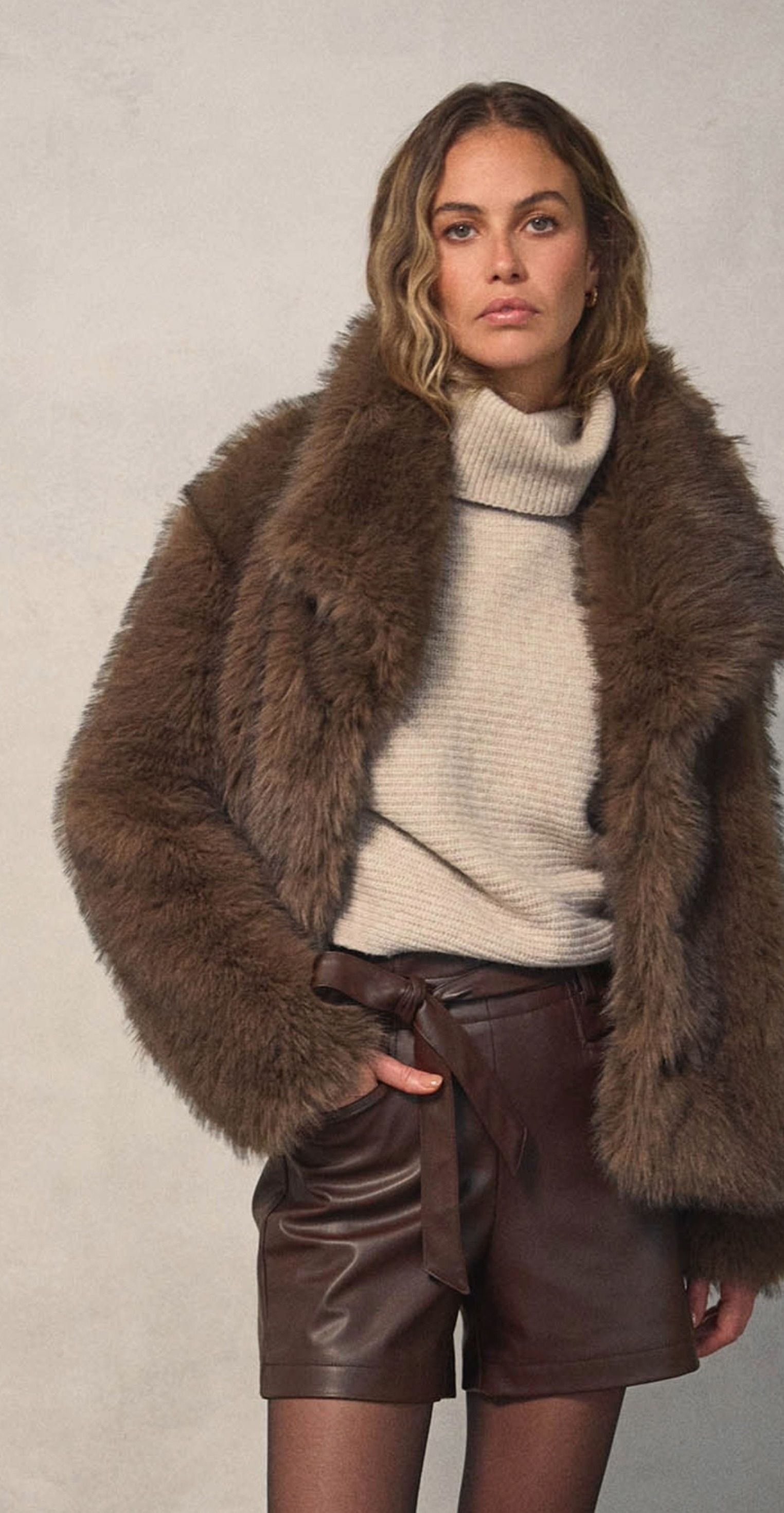 Zero Shorts »Damen Lederoptik mit Bindegürtel«  Gürtel