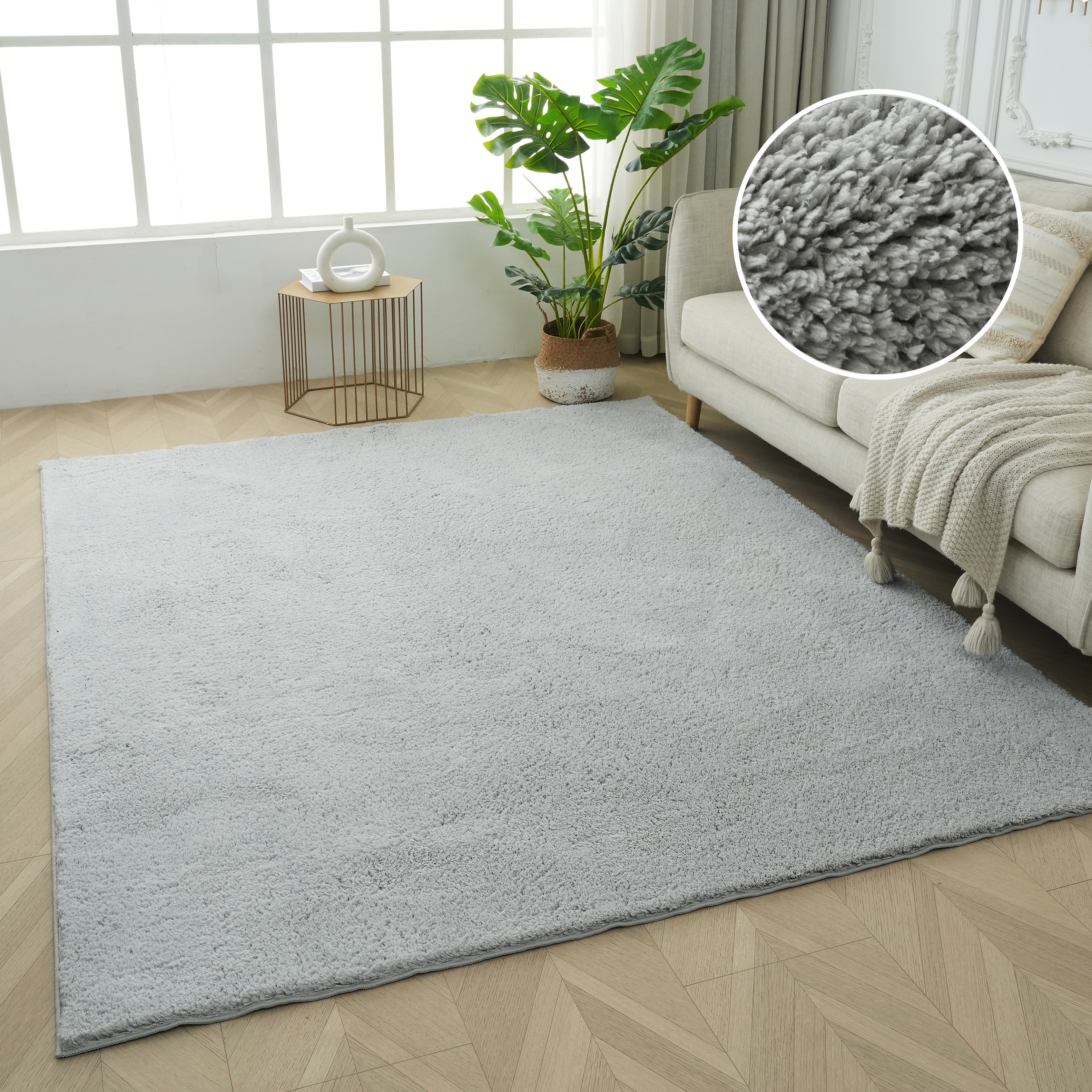 OTTO home Teppich "Cali Shaggy" rechteckig 22 mm Höhe Uni-Farben, kuschelig, & weich, waschbar, Wohnzimmer, Schlafzimmer