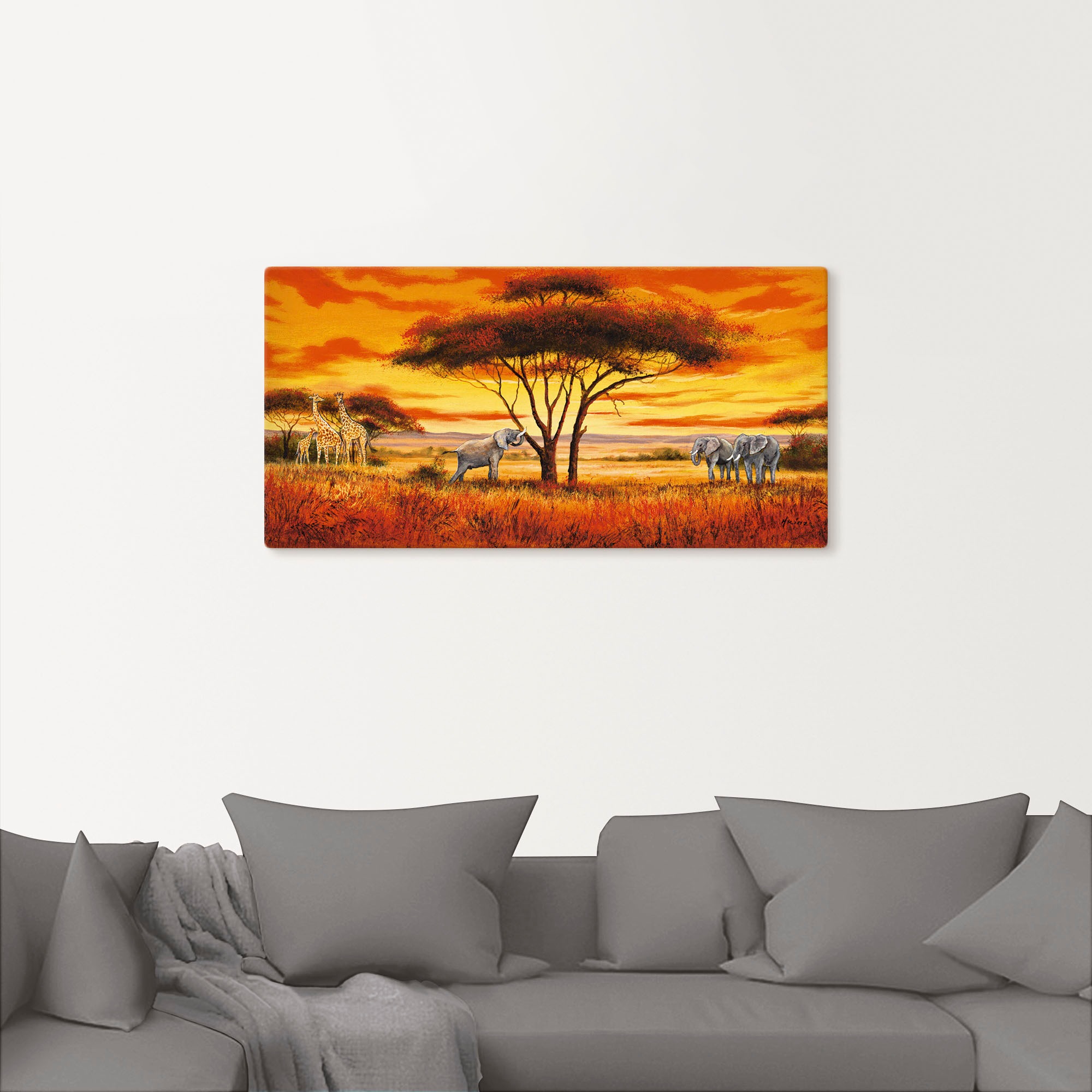 Artland Wandbild »Afrikanische Landschaft II«, Afrika, (1 St.), als Alubild, Outdoorbild, Leinwandbild, Wandaufkleber, versch. Größen