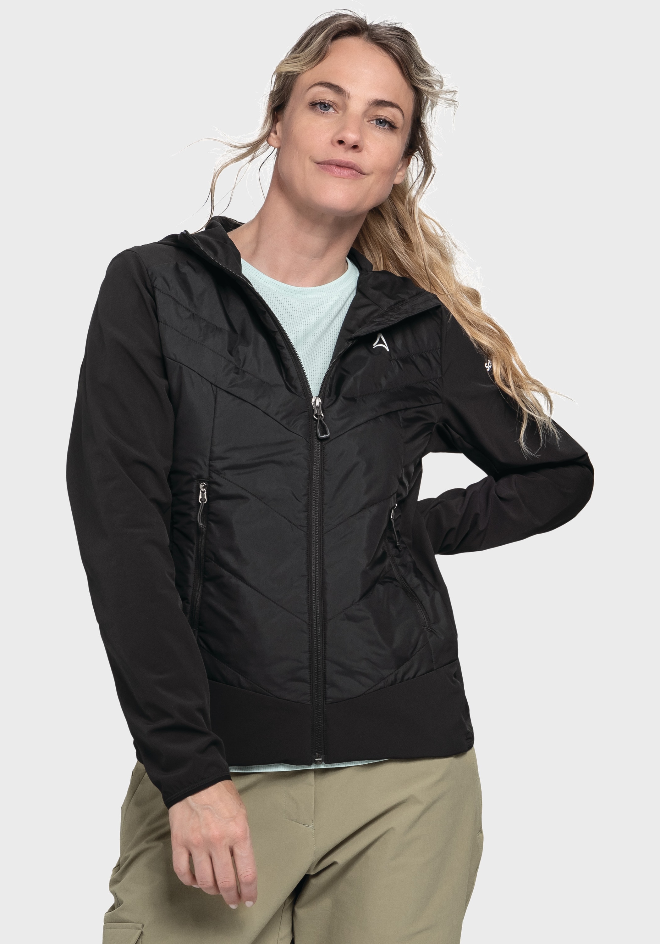 Schöffel Funktionsjacke »Hiking Hybrid Jk Style Blaueis WMS«, mit Kapuze