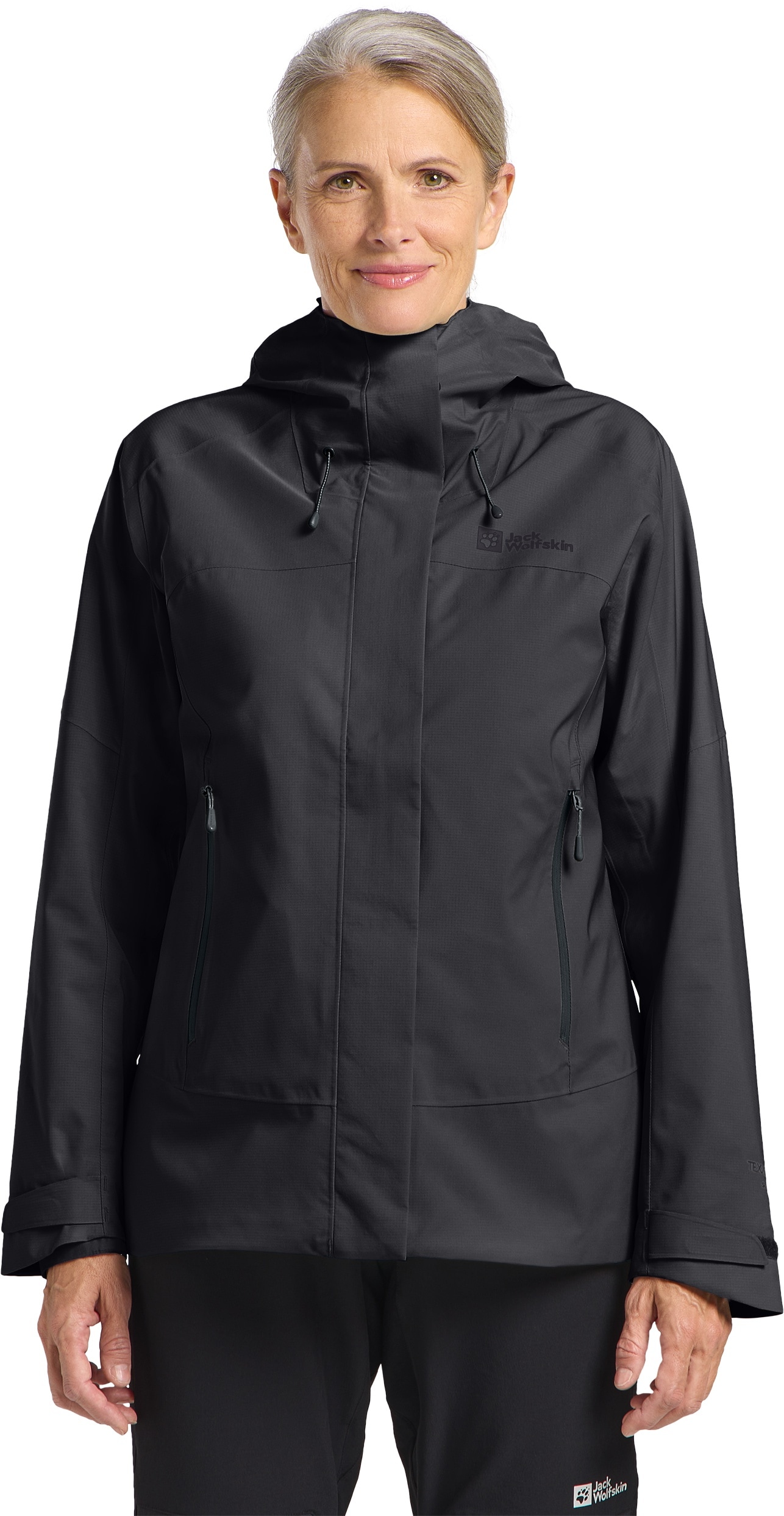 Jack Wolfskin Outdoorjacke "KAMMWEG 2L JKT W" mit Kapuze Wetterschutzjacke, wasser-und winddicht, atmungsaktiv