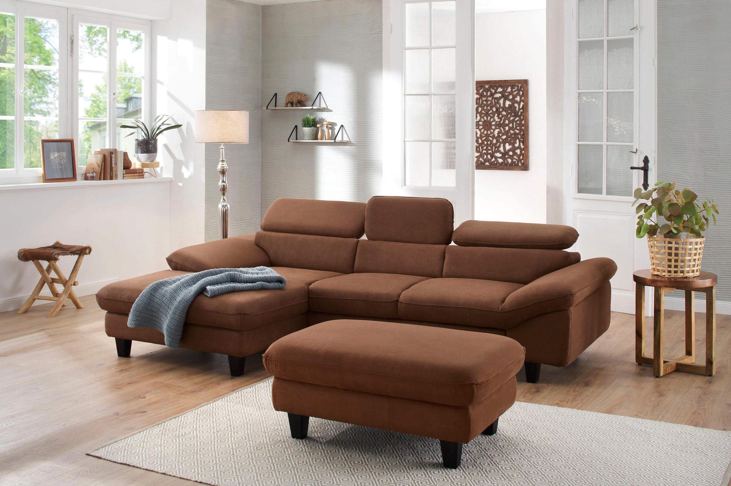 Home affaire Ecksofa »Pilot L-Form«, mit Kopfteilverstellung, wahlweise mit Bettfunktion & Bettkasten