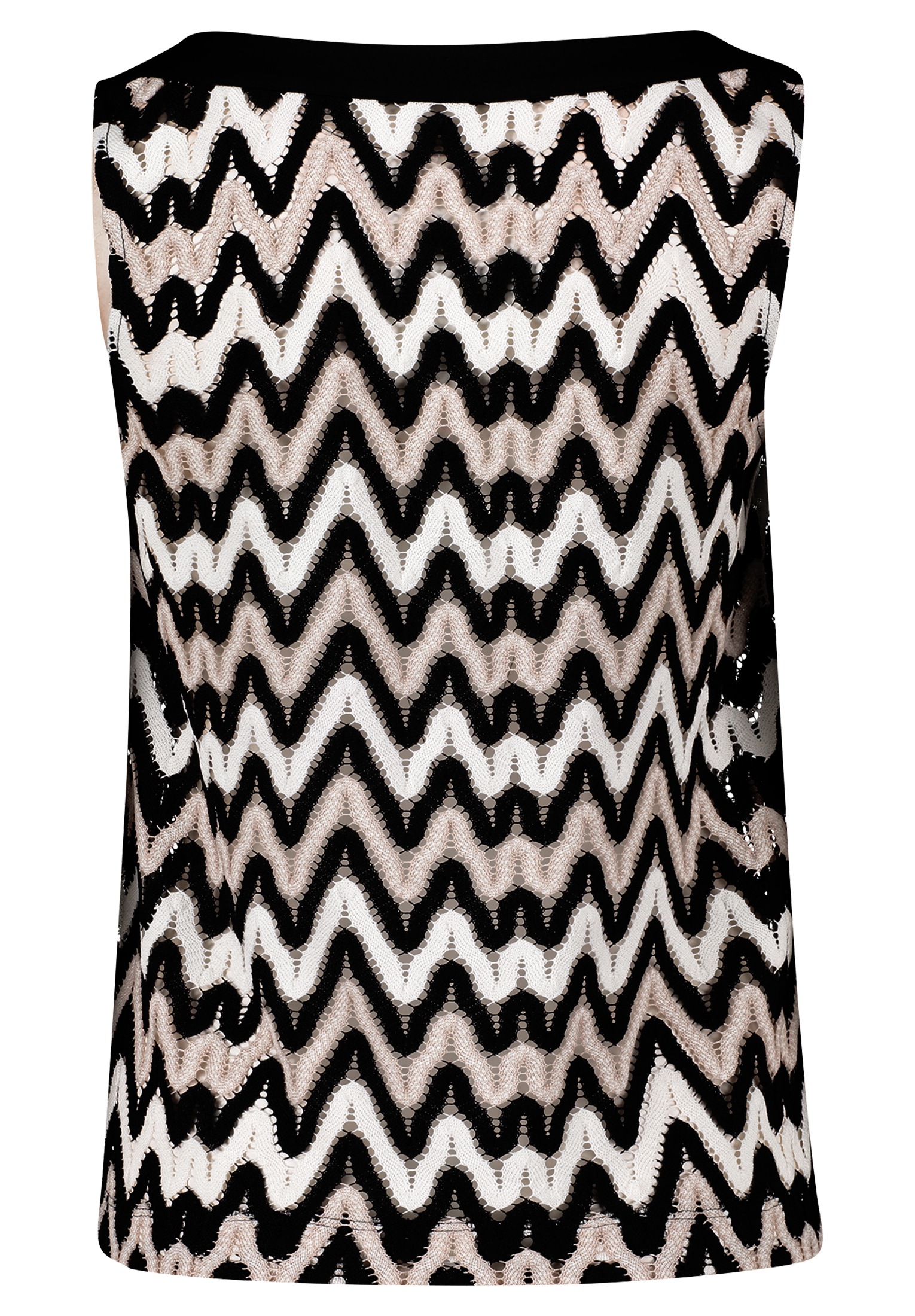 Betty&Co T-Shirt »Betty & Co Strukturshirt ohne Arm«, (1 tlg.), Materialmix
