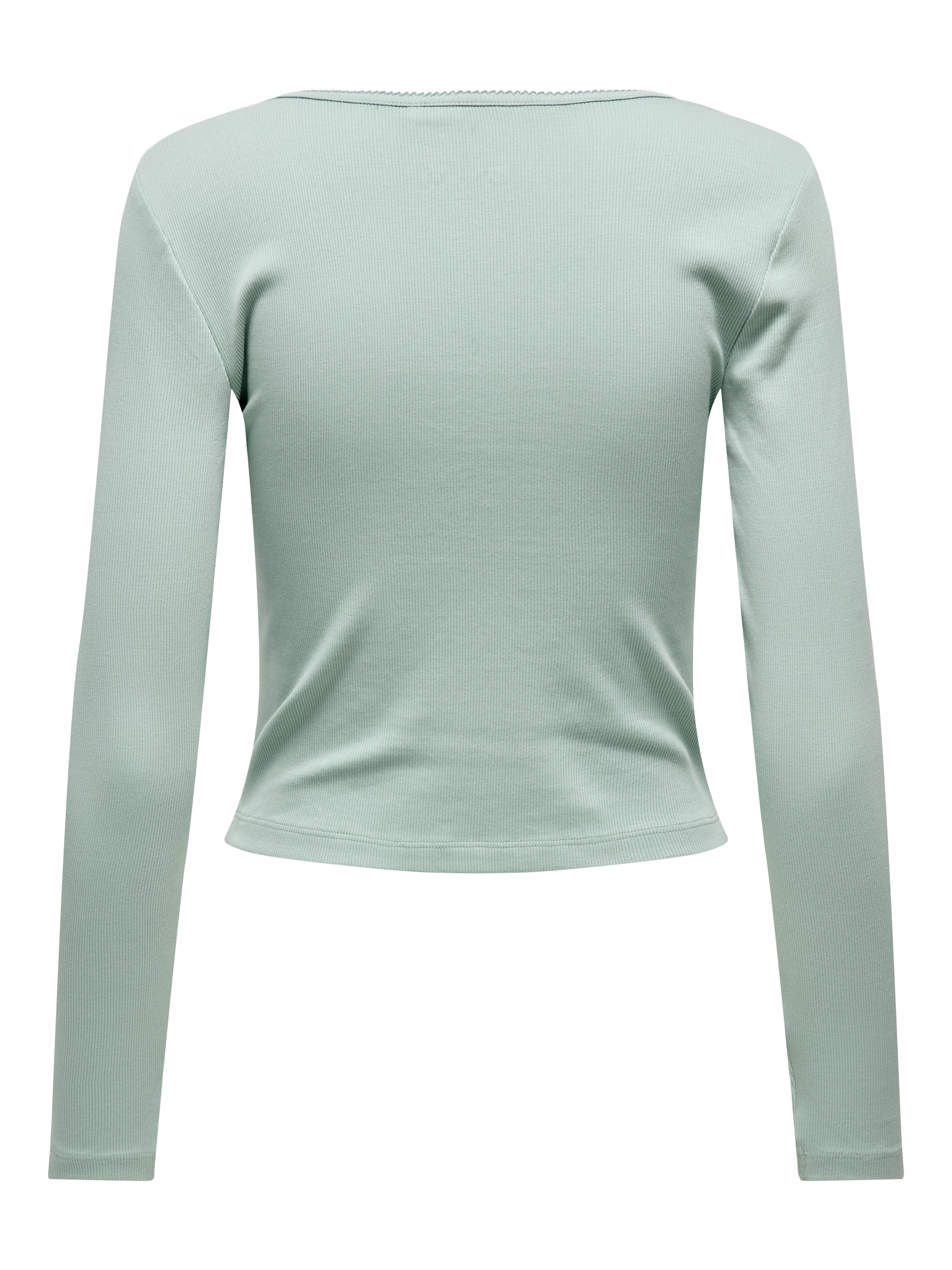 ONLY Langarmshirt »ONLBETTY LIFE L/S SCALLOP V-NECK CC JRS« mit Raffung am Ausschnitt