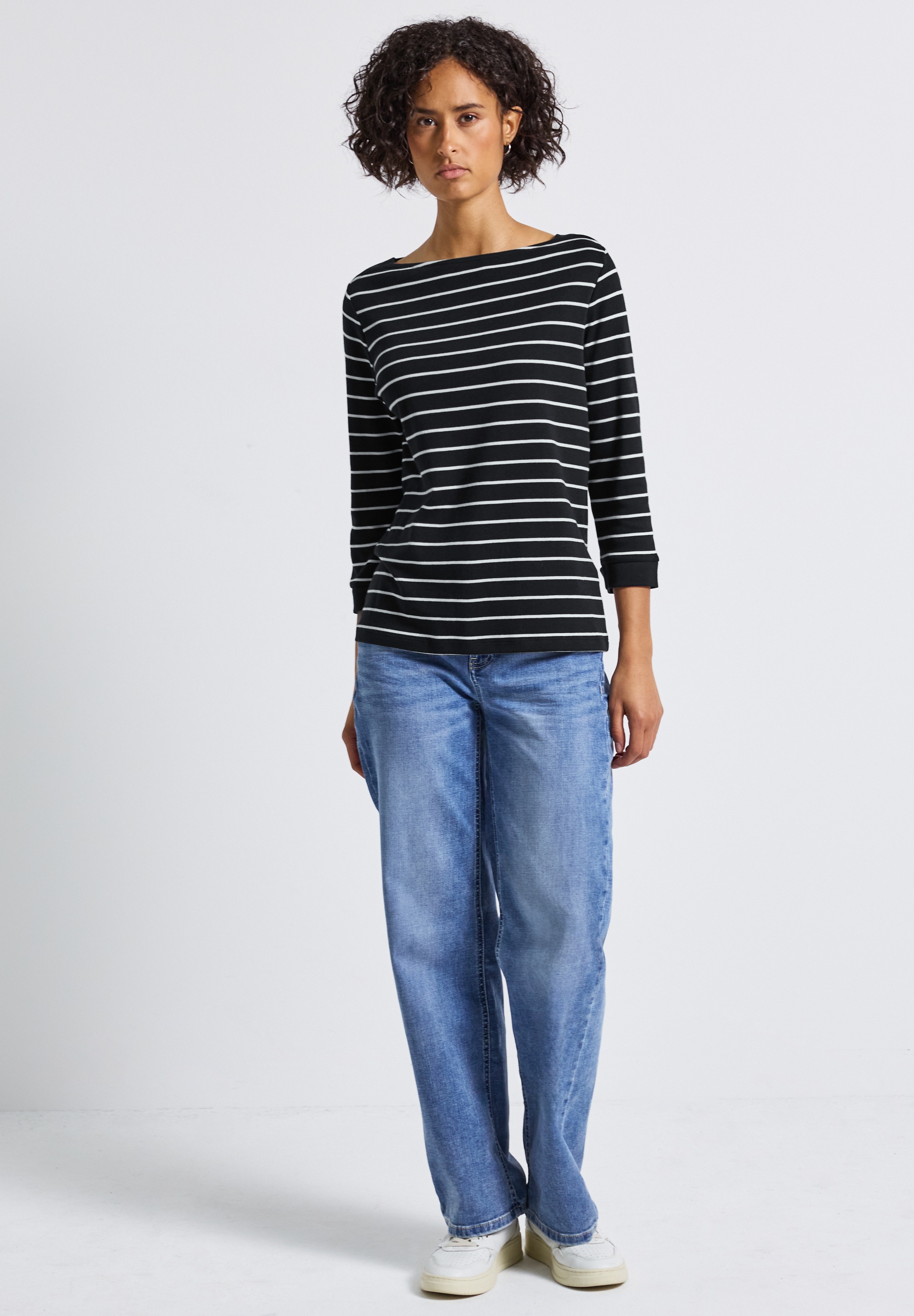 STREET ONE 3/4-Arm-Shirt, aus reiner Baumwolle