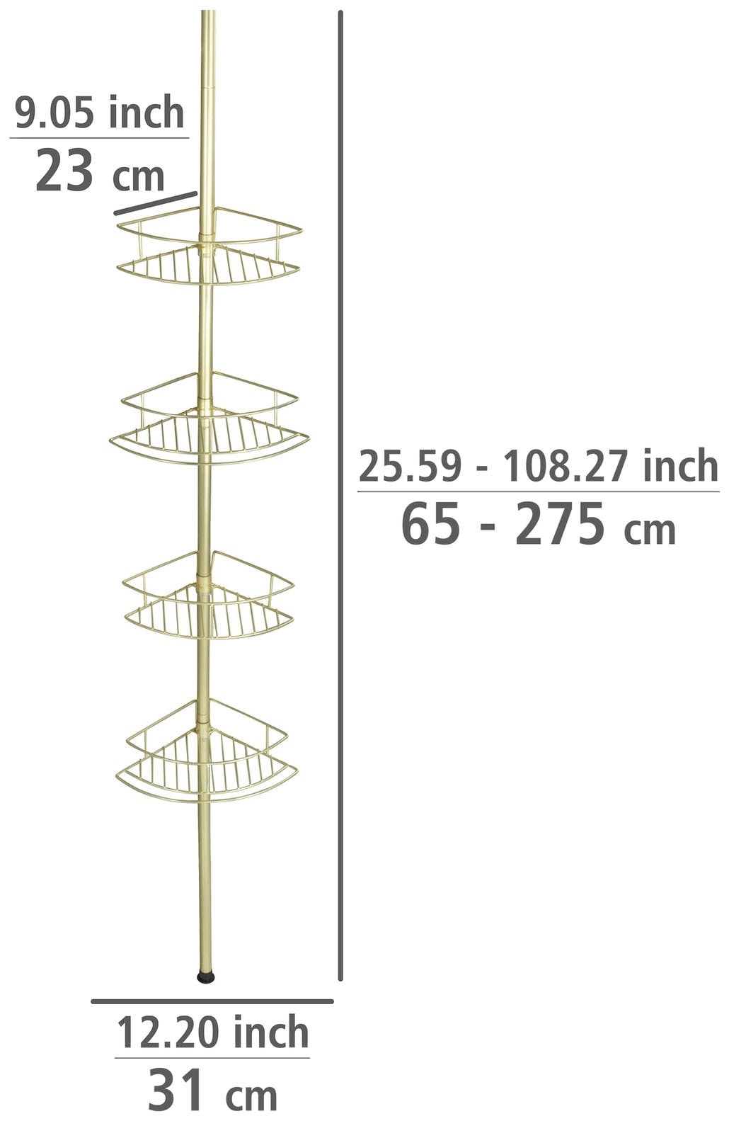 WENKO Teleskopregal »Dolcedo«, Eckregal mit 4 Ablagen, höhenverstellbar  65-275 cm online bestellen | BAUR