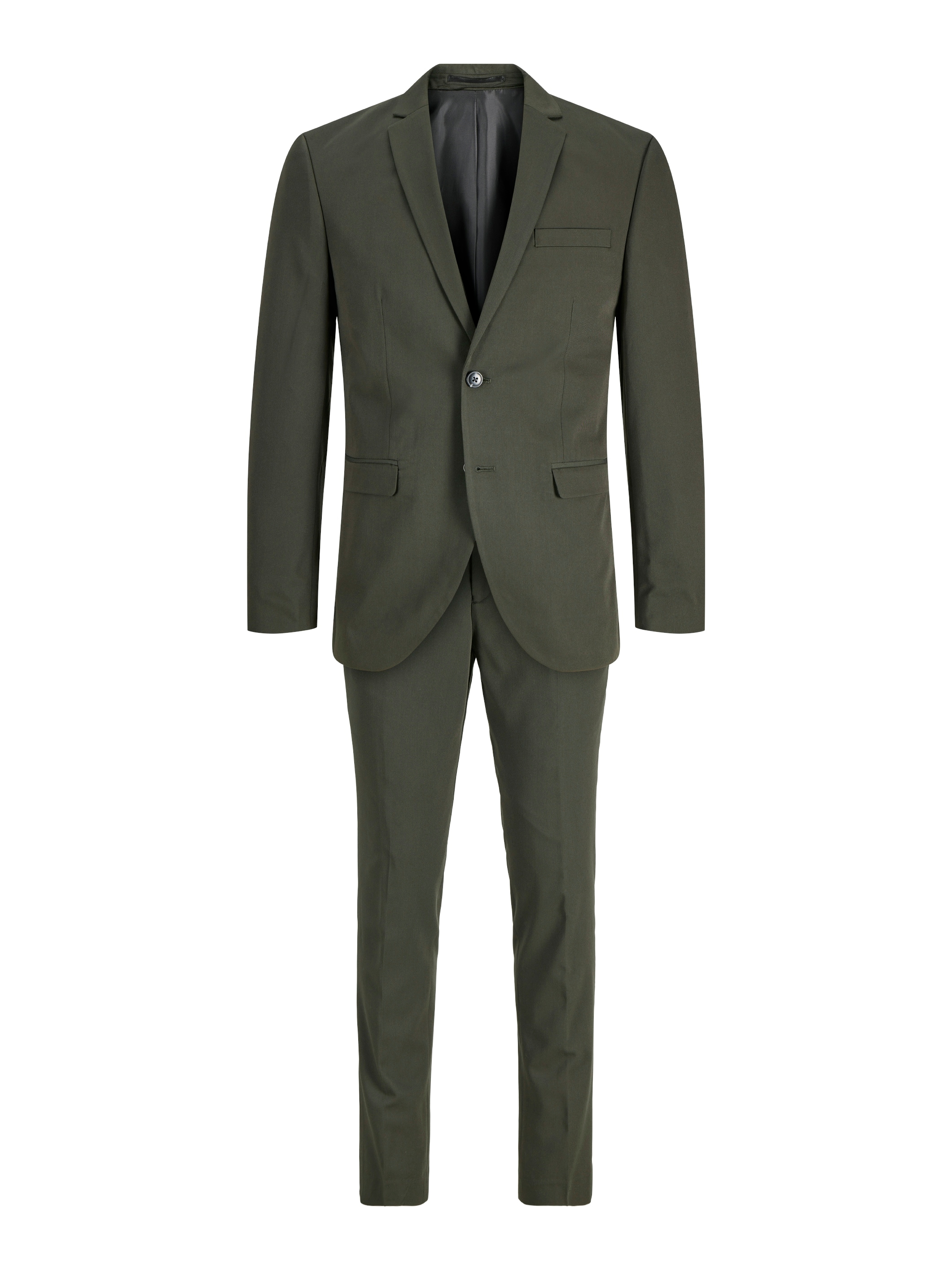 Jack & Jones Anzug »JPRFRANCO Extra schmal, pflegeleicht, stilvoll mit fallendem Revers«, (Packung, 2 tlg.), slim fit, unifarben, modisch, slim fit, Kunstfaser