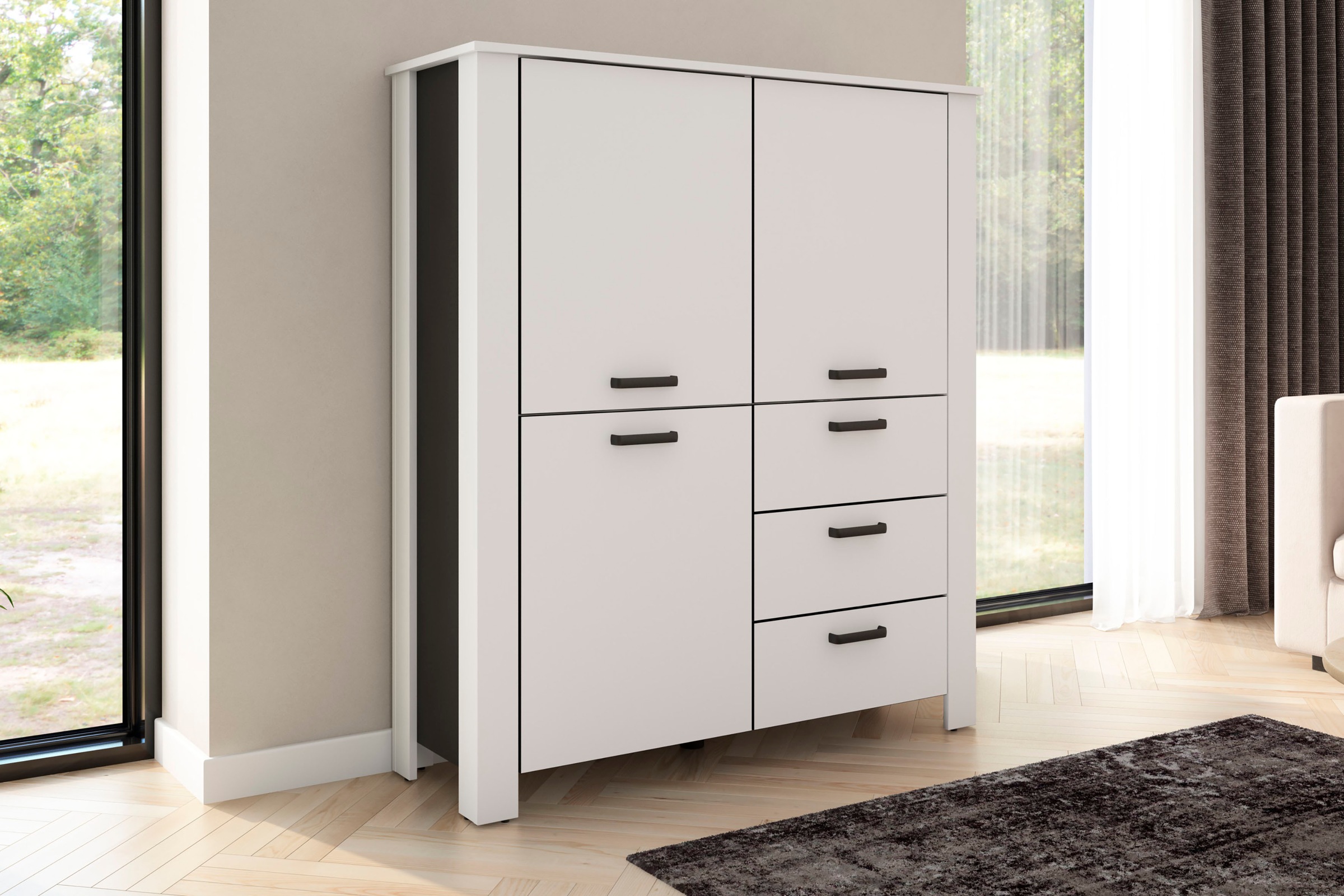 byLIVING Vitrine "Highboard Faro" 1 Stk. tlg. 3 Türen und 3 Schubkästen für günstig online kaufen