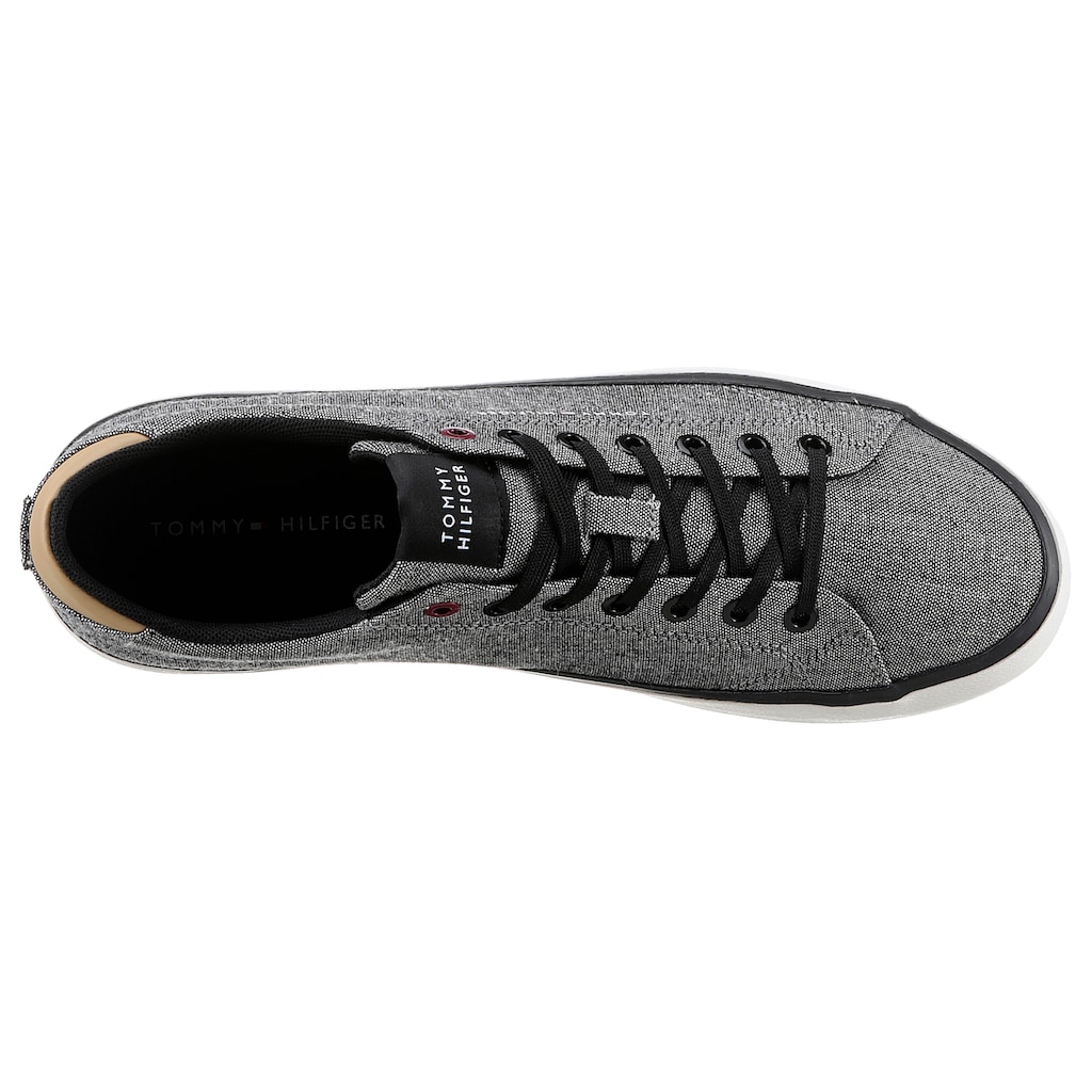 Tommy Hilfiger Sneaker »TH HI VULC LOW CHAMBRAY«, mit Logoschriftzug, Freizeitschuh, Halbschuh, Schnürschuh