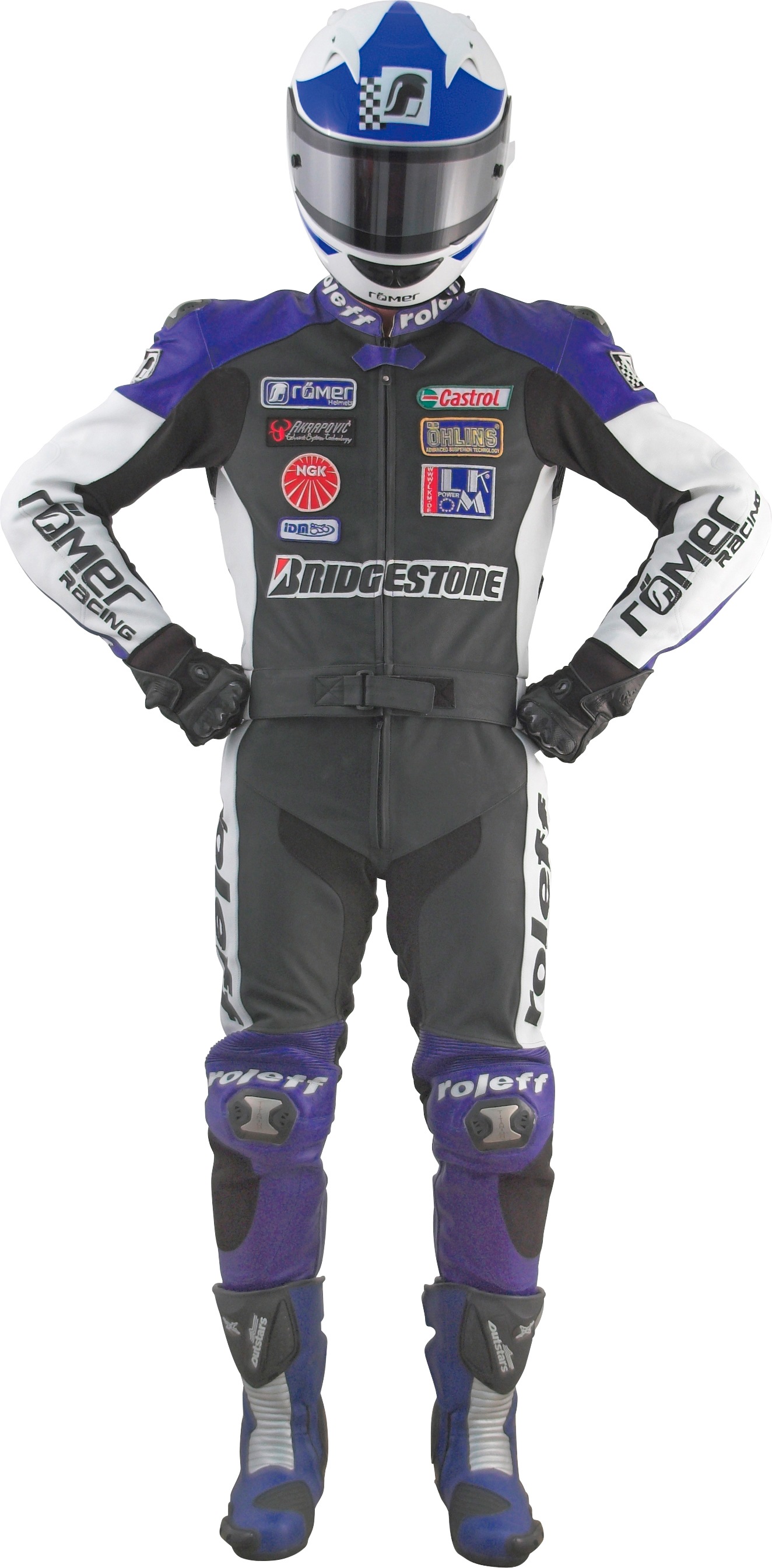 ROLEFF Motorradkombi "Hockenheim Black Edition", 54, N-Gr, blau, Overalls