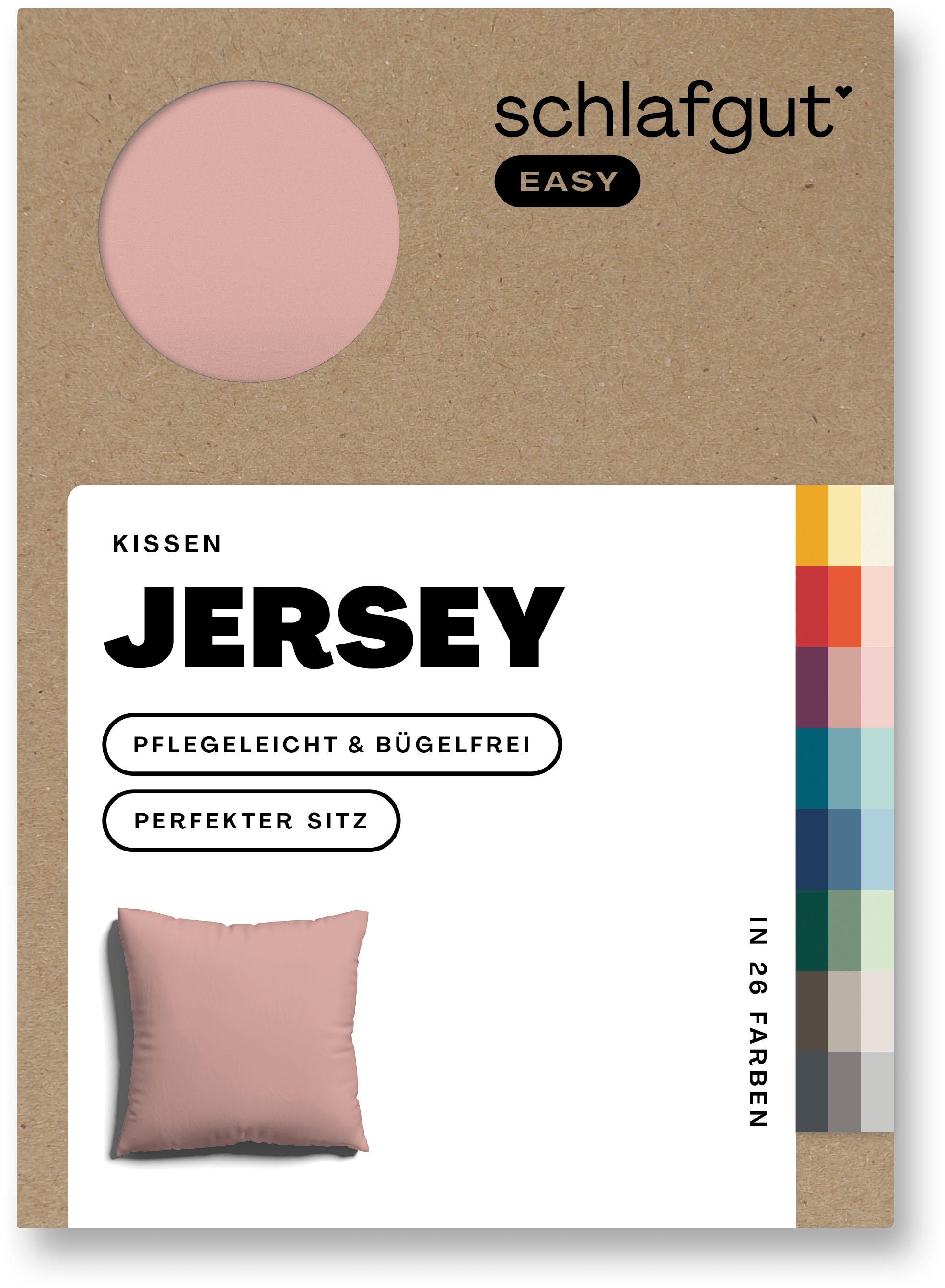 Schlafgut Kissenbezug »EASY Jersey«, (1 St.), Kissenhülle mit Reißverschluss, weich und saugfähig, Kissenbezug