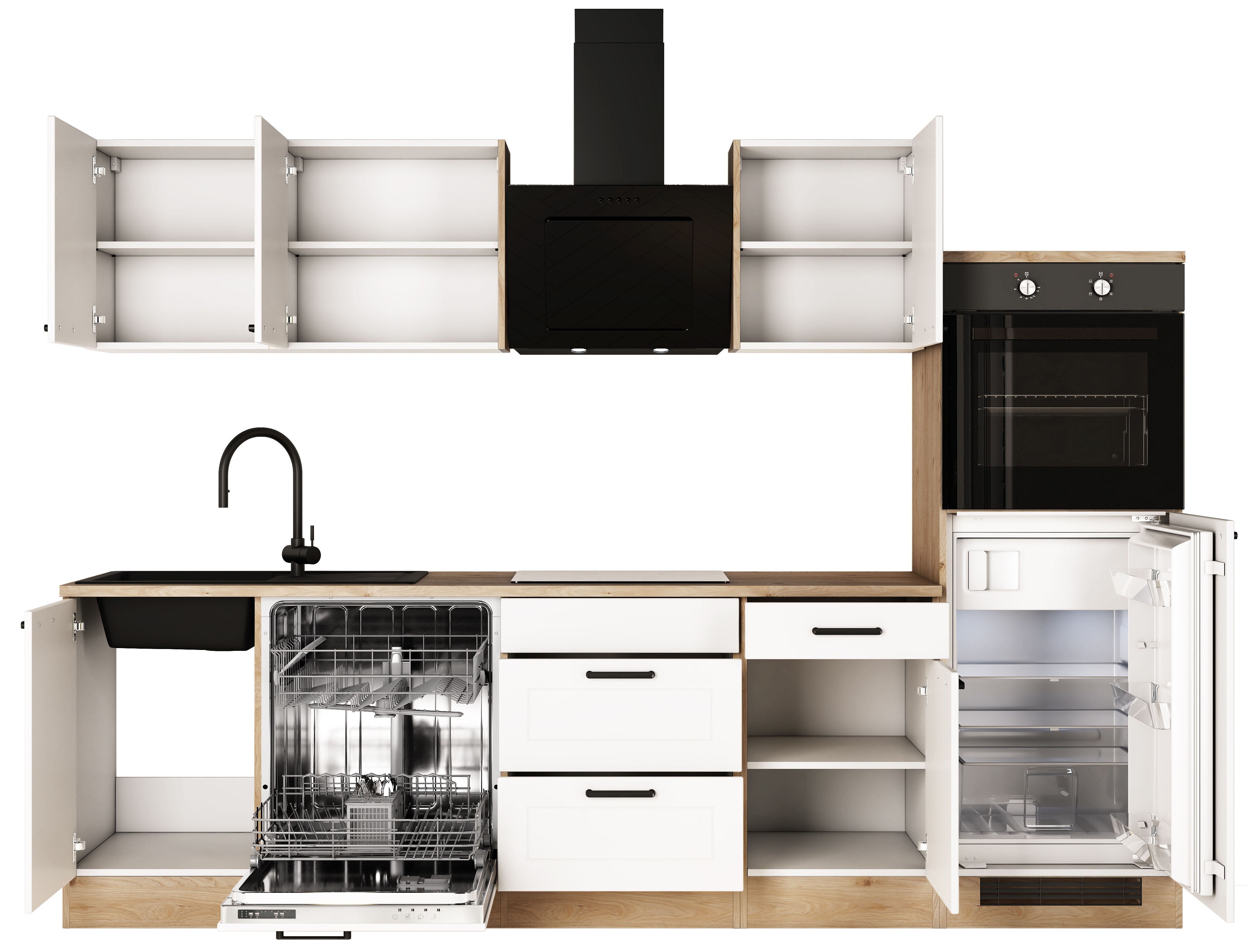 Thumbnail - Flex-Well Küche "ROMEO & JULIA, im Landhaus-Stil, Breite 280 cm" L-280-2317-044-JULIA, wahlweise mit E-Geräten und Spüle...