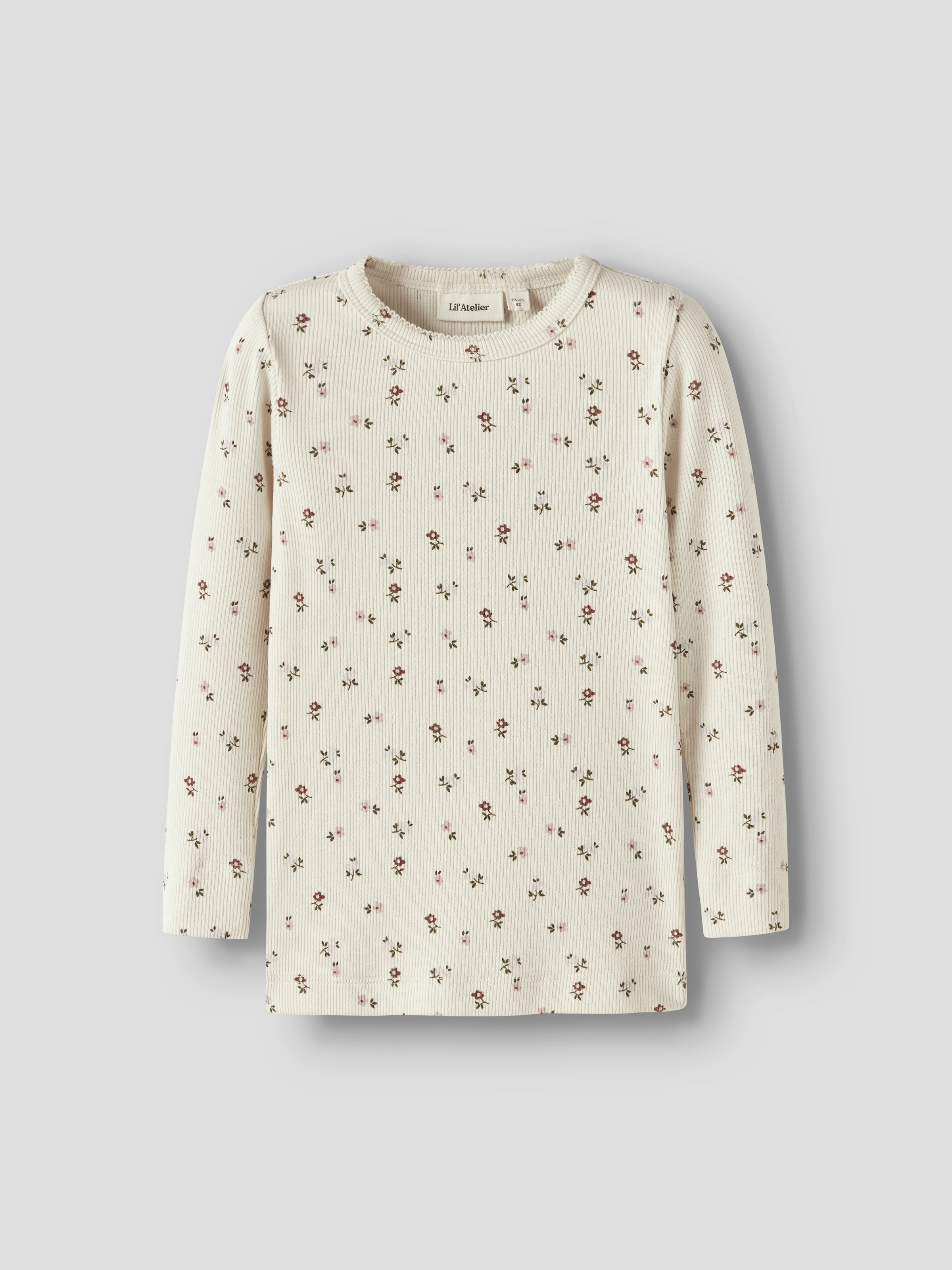 Lil Atelier Langarmshirt "NMFGAGO LS SLIM TOP LIL NOOS" weiche Jersey Rippqualität