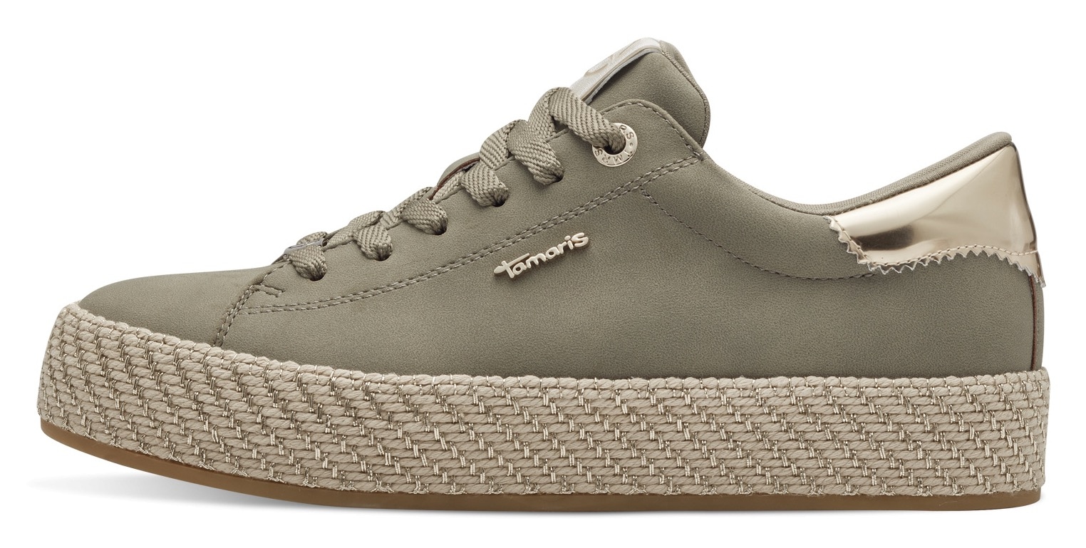Tamaris Plateausneaker, Freizeitschuh, Halbschuh, Schnürschuh mit Textilkordel am Plateau